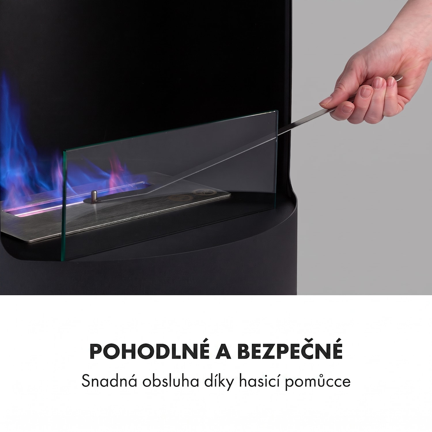 Phantasma Niro, etanolový krb, bezpečnostní hořák, hasicí pomůcka, doba hoření 3,5 h 