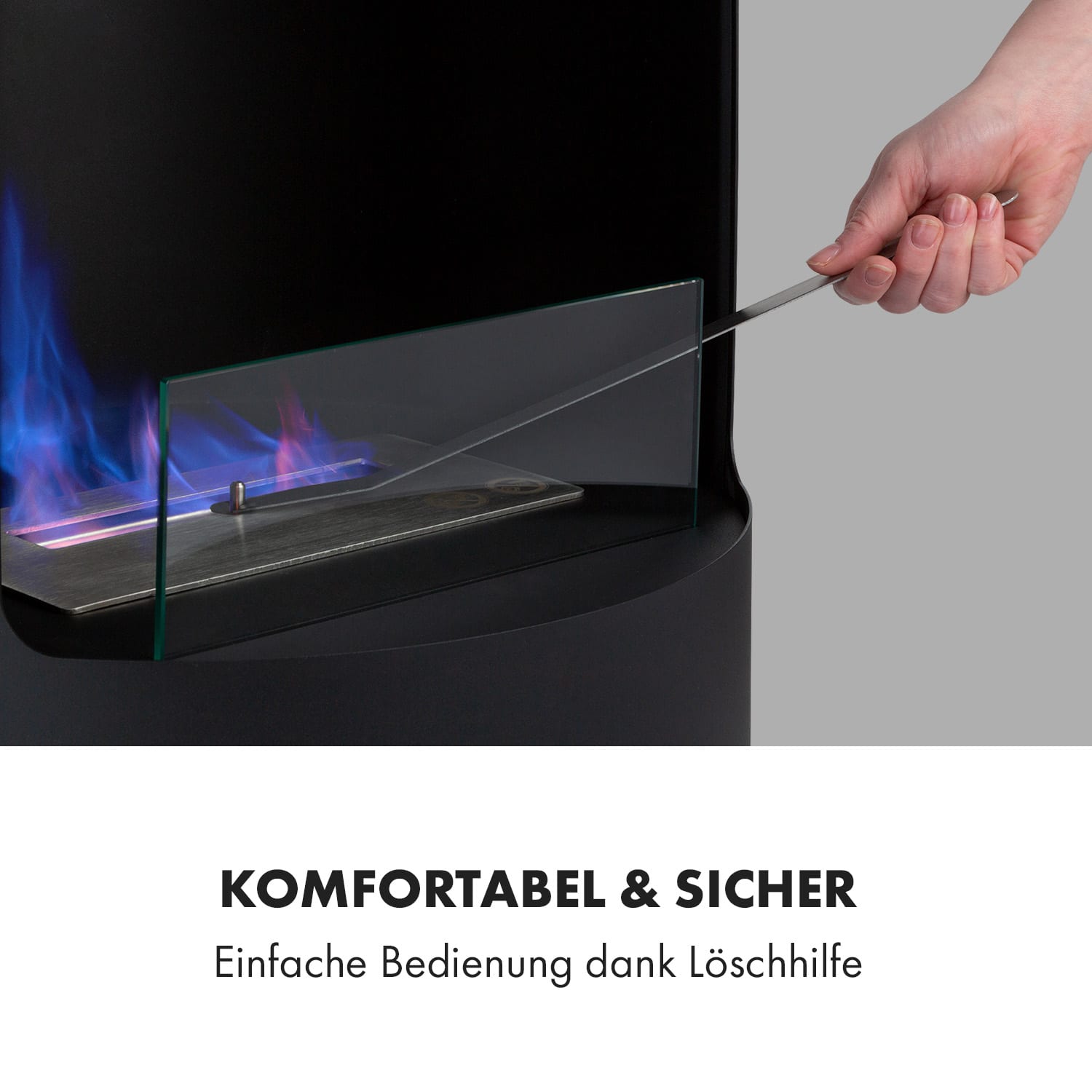 Phantasma Niro cheminée à l'éthanol, brûleur de sécurité, aide à l'extinction 