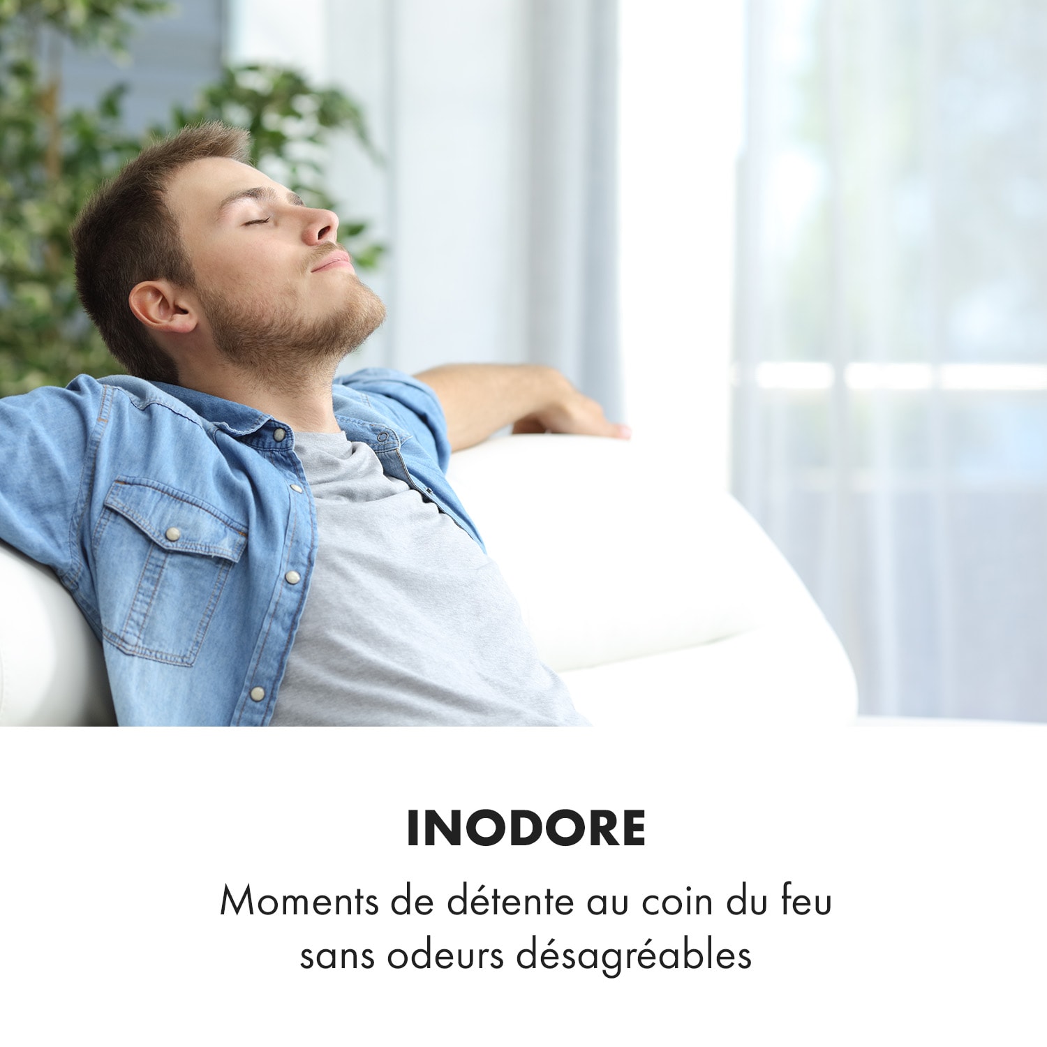 Phantasma Manor cheminée à l'éthanol 3,4 kW style rustique MDF 