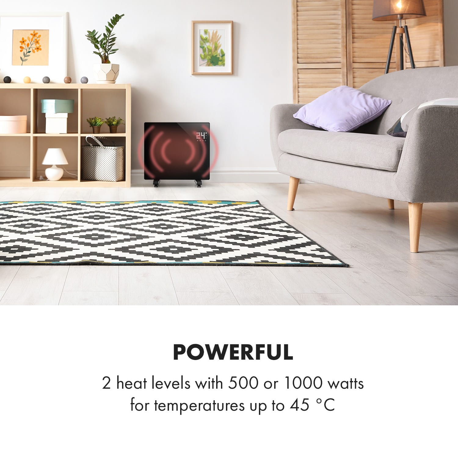 Bornholm Single Smart, încălzitor cu convecție, 1000 W, control prin aplicație, negru Negru