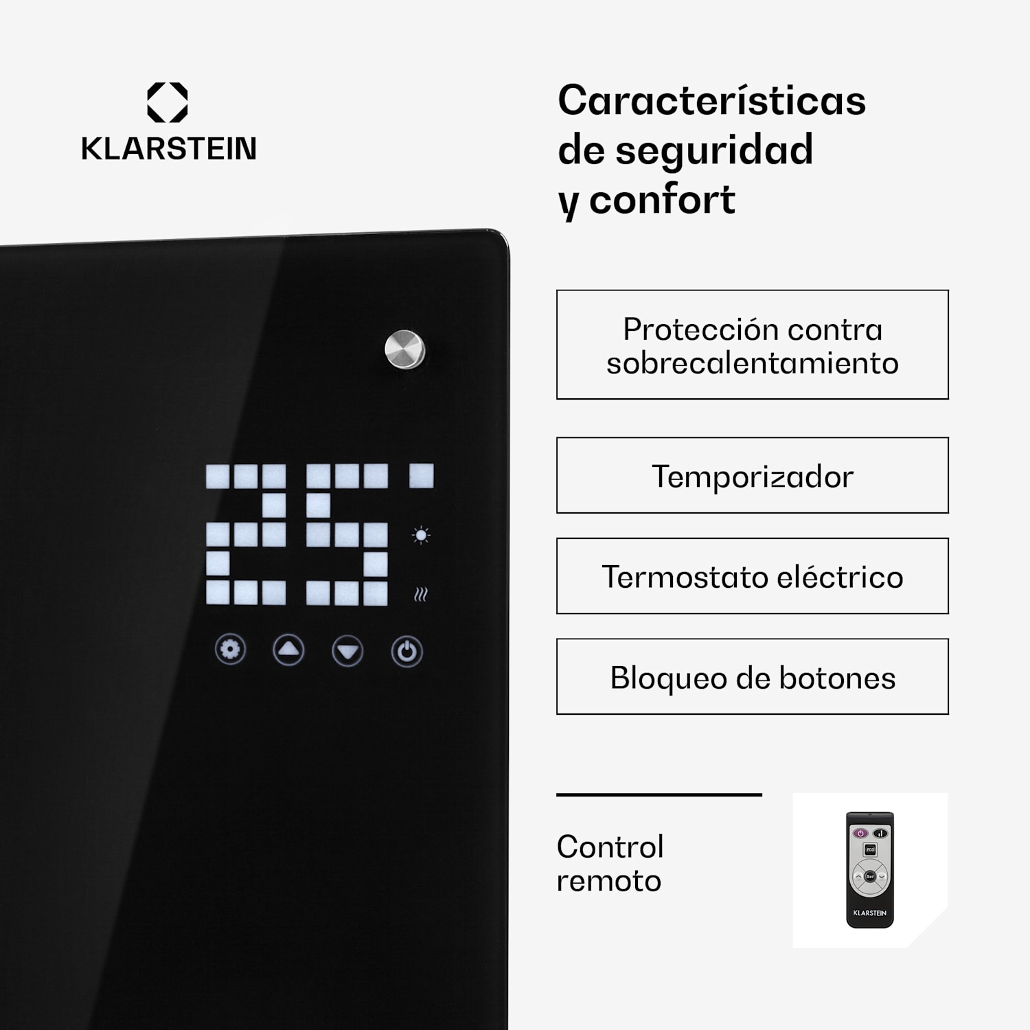 Bornholm Curved Smart Convector 2000W Control vía app Negro 