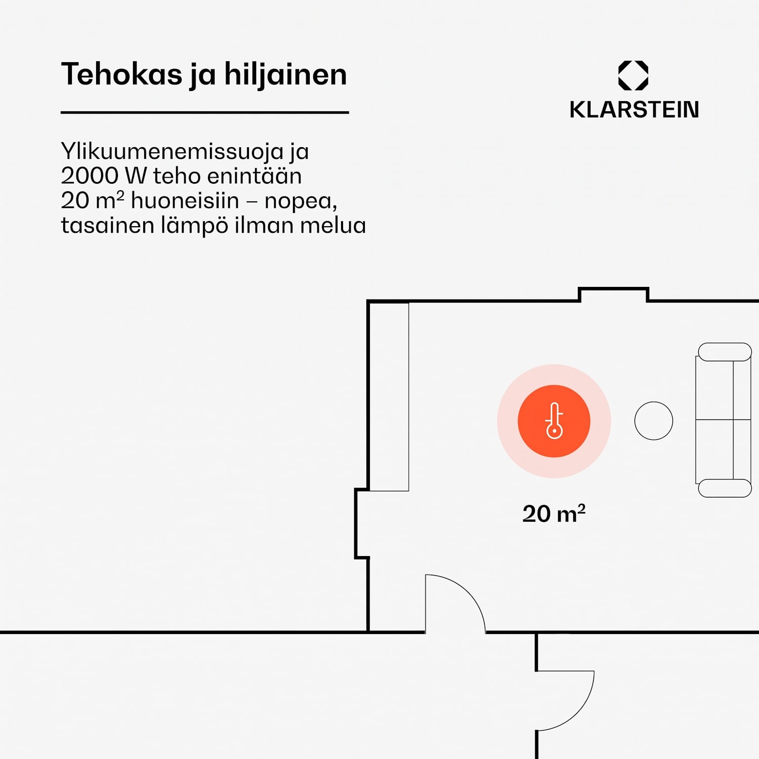 Bornholm Curved Smart -konvektorilämmitin 2000 W sovellushallinta ajastin Kyllä | Musta | Ei