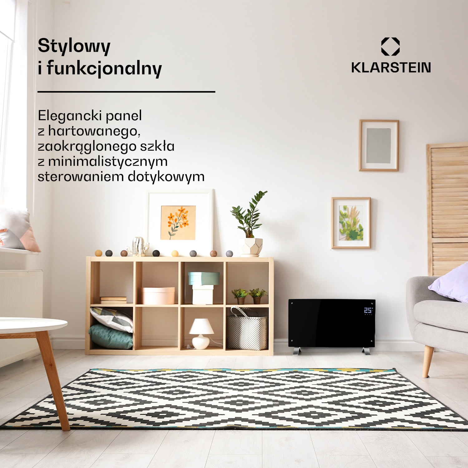 Bornholm Curved Smart, grzejnik konwekcyjny, 2000 W, sterowanie przy użyciu aplikacji, czarny Tak | Czarny | 0