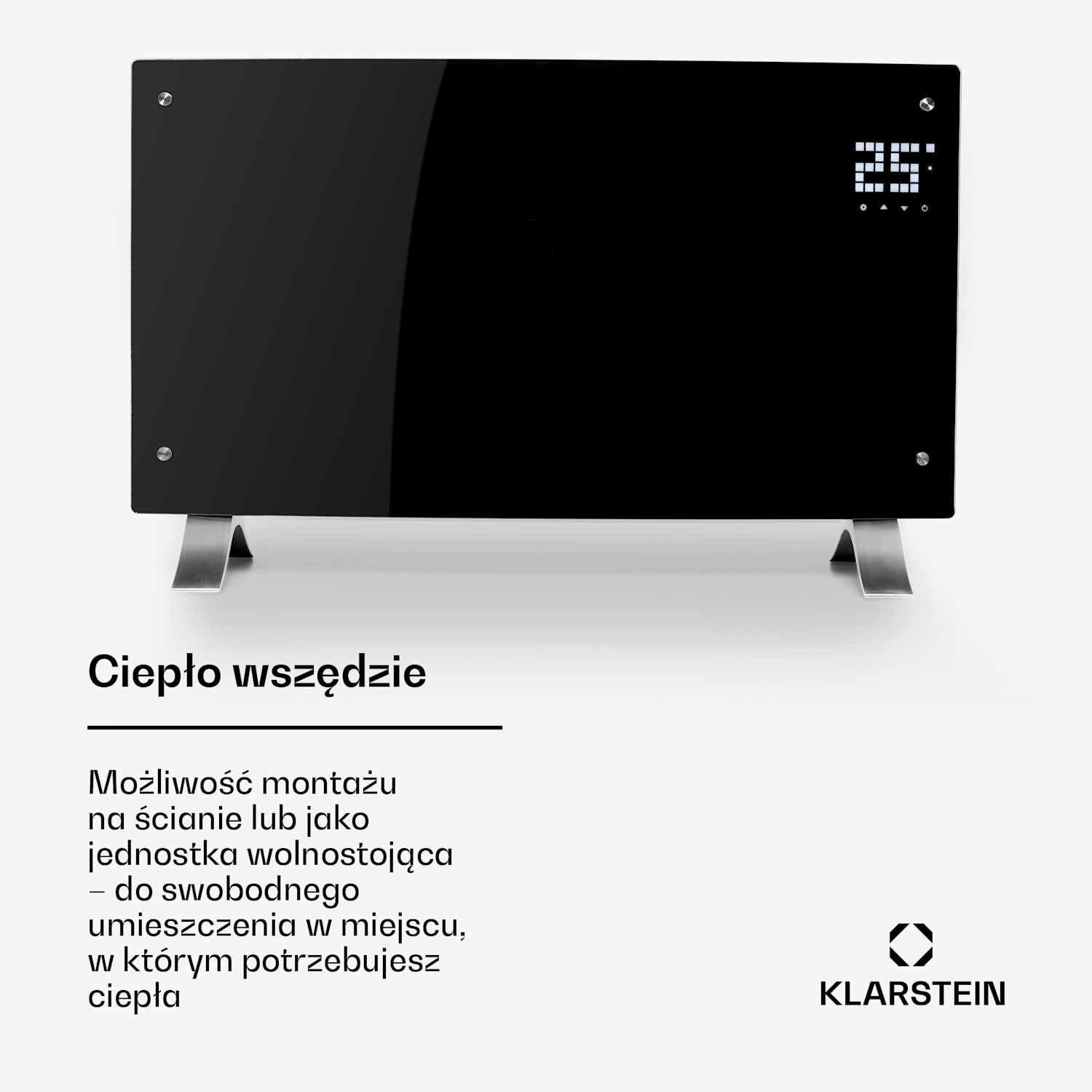 Bornholm Curved Smart, grzejnik konwekcyjny, 2000 W, sterowanie przy użyciu aplikacji, czarny Tak | Czarny | 0