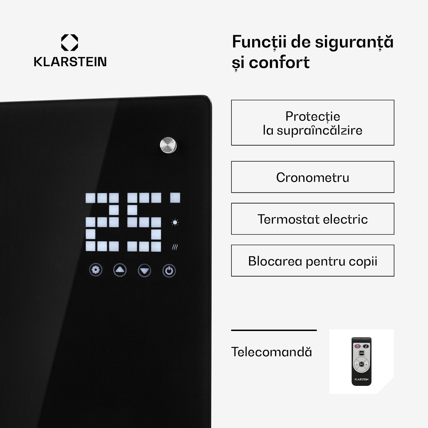 Bornholm Curved Smart, încălzitor cu convecție, 2000 W, control prin aplicație, negru Da | Negru | 0
