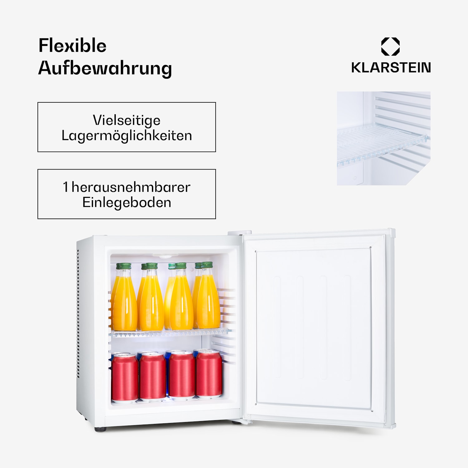 Happy Hour Minibar 5-15°C EEK G lautlos 23dB LED-Licht 23 Ltr | G | Weiß