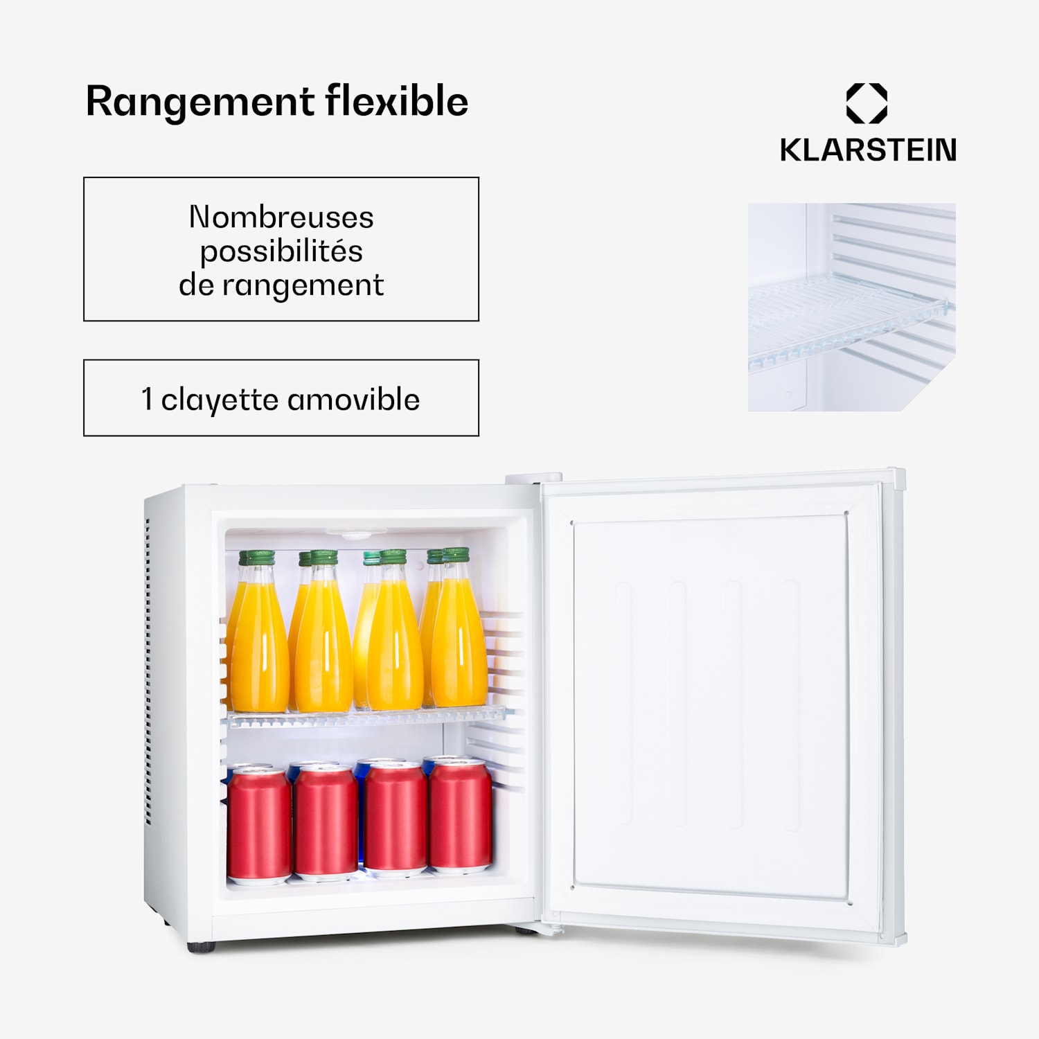 Happy Hour Minibar 5-15°C CEE G silencieux 23dB Éclairage LED 23 L | G | Blanc