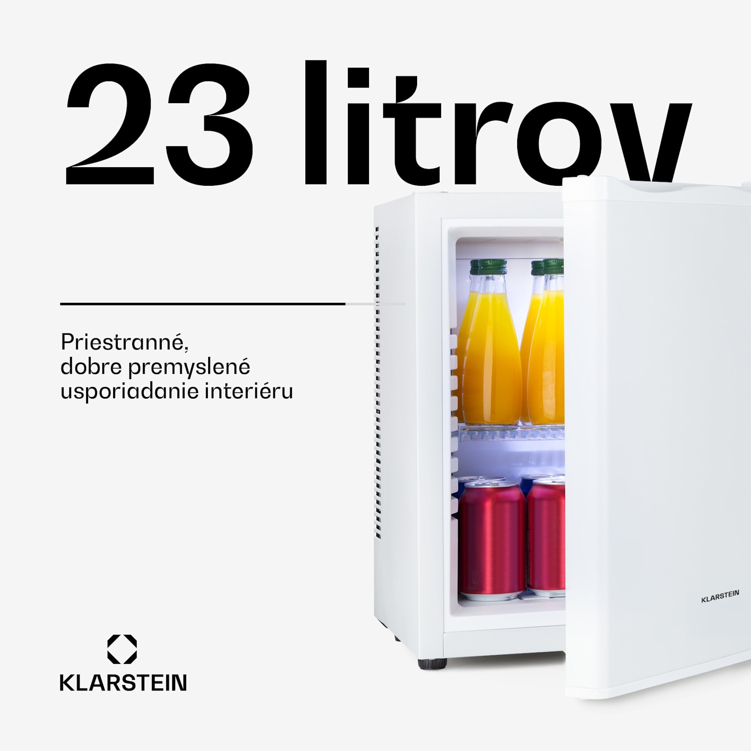 Happy Hour, minibar, 5-15°C, energet. trieda G, tichý, 23dB, LED svetlo 23 litrov | G | Biela