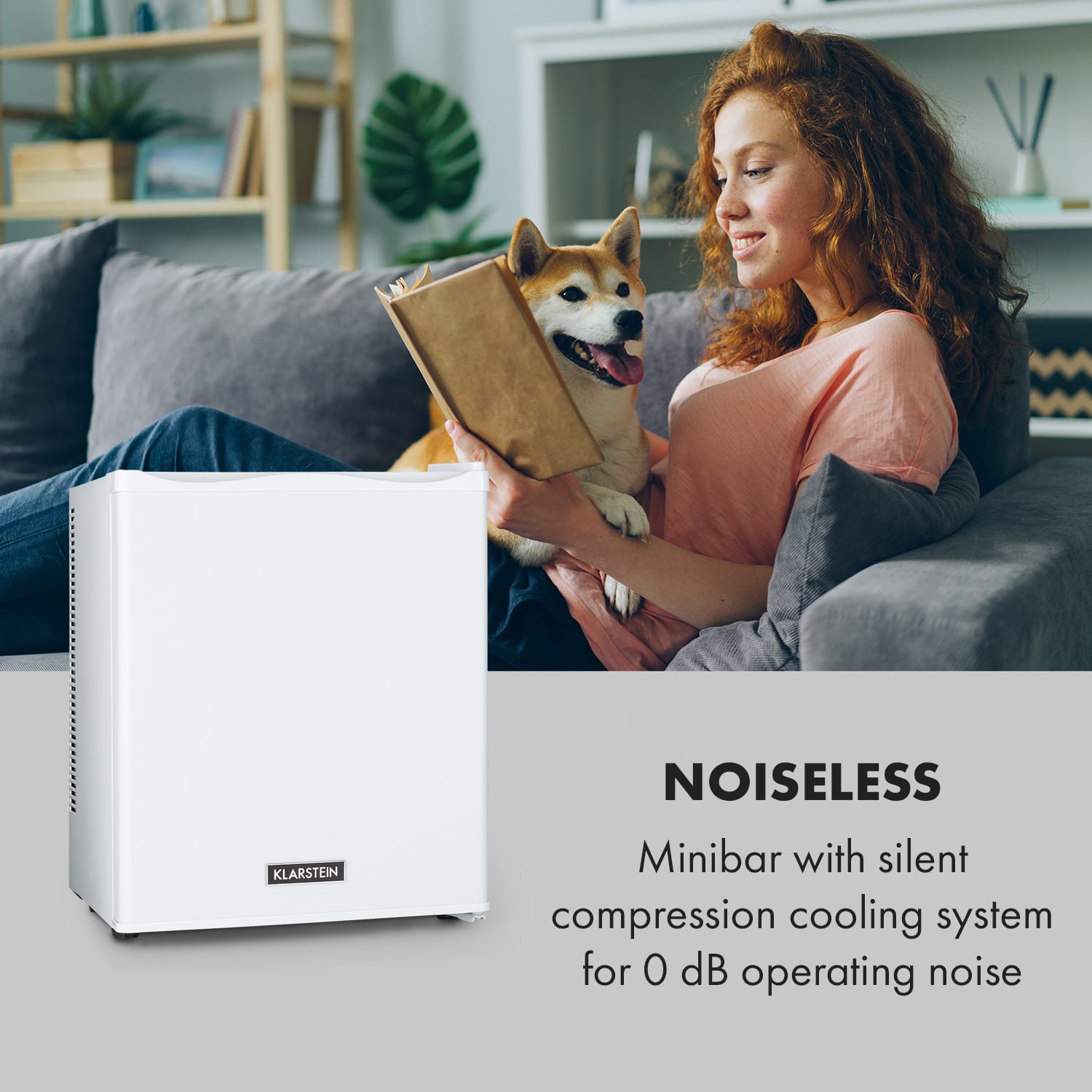 Happy Hour 23, mini lodówka, 23 l, 5-15°C, klasa energetyczna G, cicha 23 dB, oświetlenie LED 23 Ltr | Biały