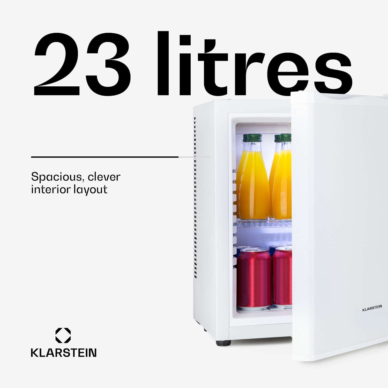 Happy Hour Minibar 5-15°C CEE G silencioso 23dB Luz LED 23 L | G | Branco