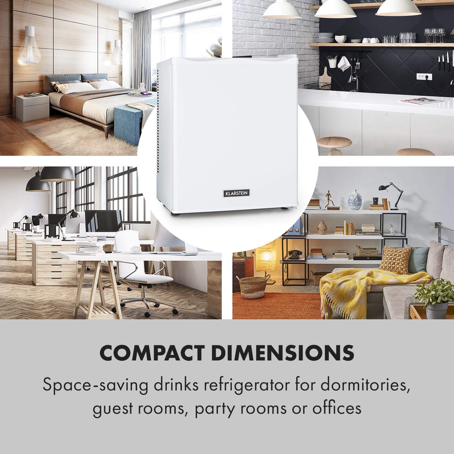 Happy Hour 23, mini lodówka, 23 l, 5-15°C, klasa energetyczna G, cicha 23 dB, oświetlenie LED 23 Ltr | Biały