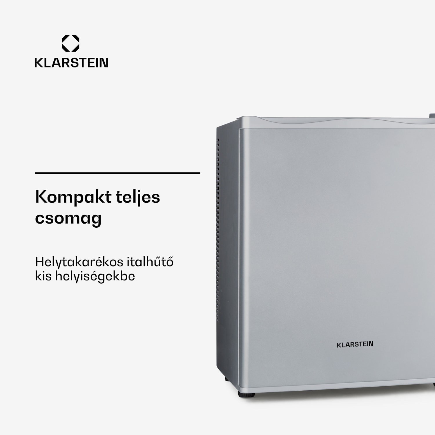 Happy Hour 23, minibár, 23 liter, 5 - 15 °C, G energiahatékonysági osztály, csendes, 23 dB, LED világítás, ezüst 23 Ltr | G | Ezüst