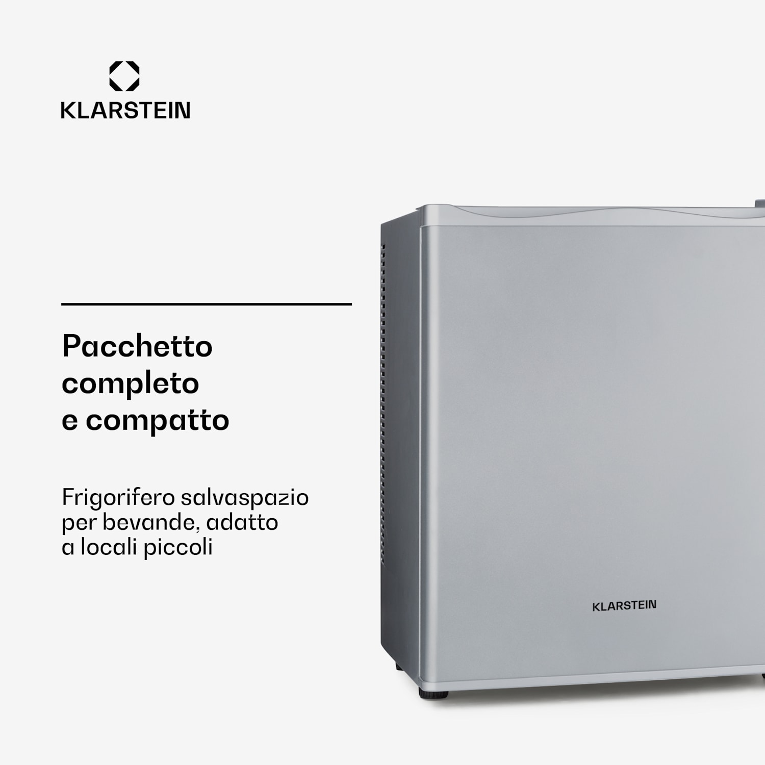 Happy Hour Minibar 5-15°C EEK G silenzioso 23dB Luce LED 23 Ltr | G | Argento