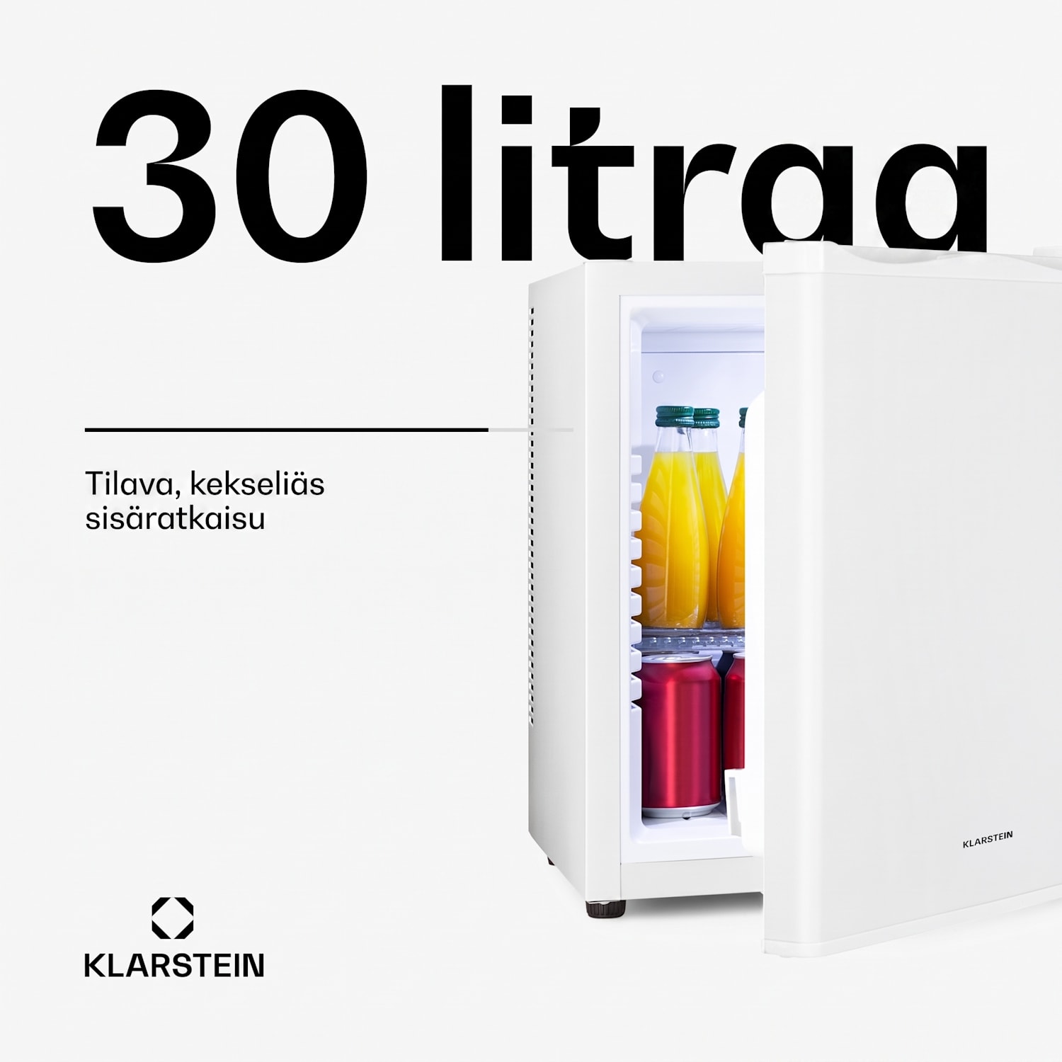 Happy Hour -minibaari 5–15 °C EEK G 25 dB LED-valo 30 L | F | Valkoinen