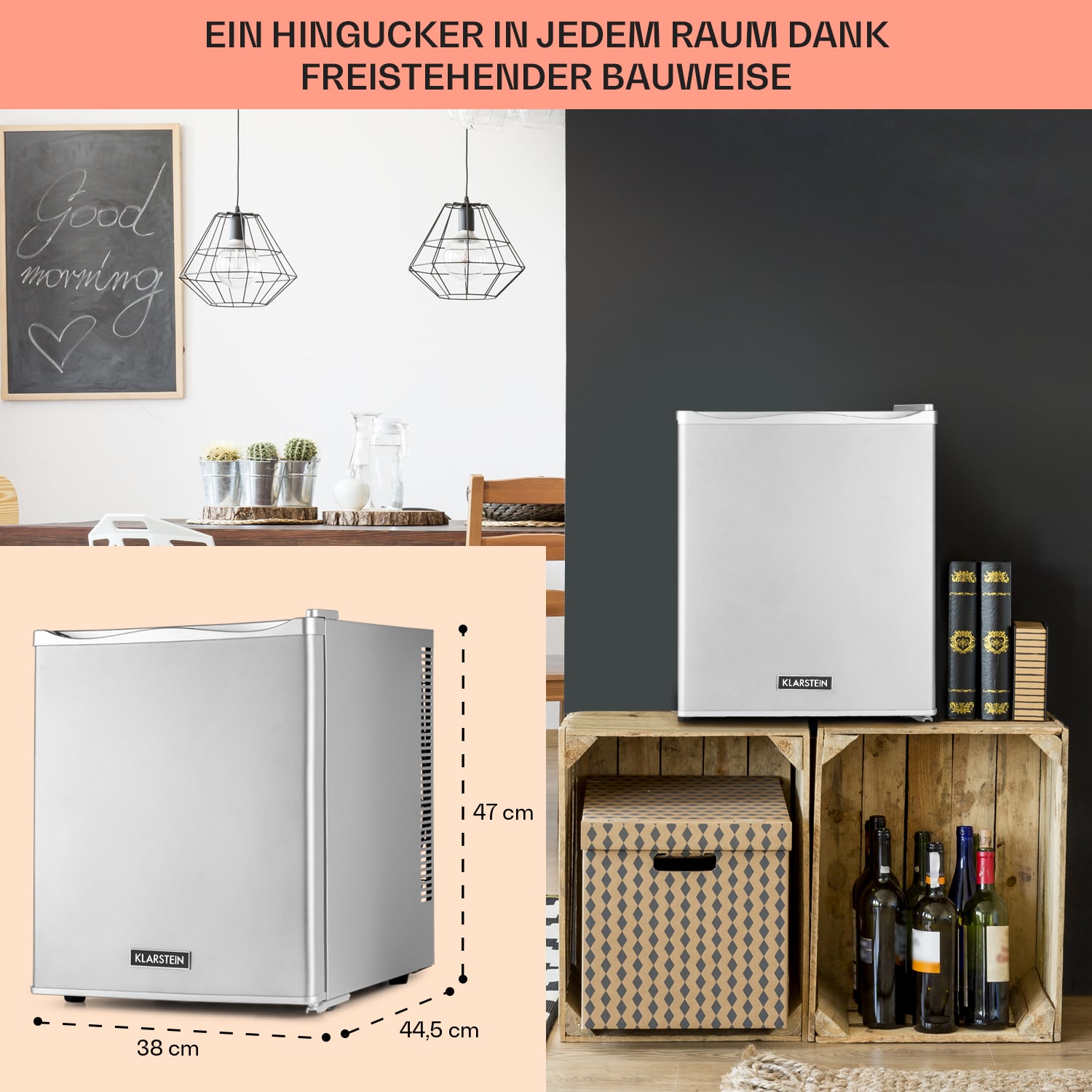 Happy Hour Minibar  5-15°C EEK G 25dB LED-Licht 56 L | F | Silber