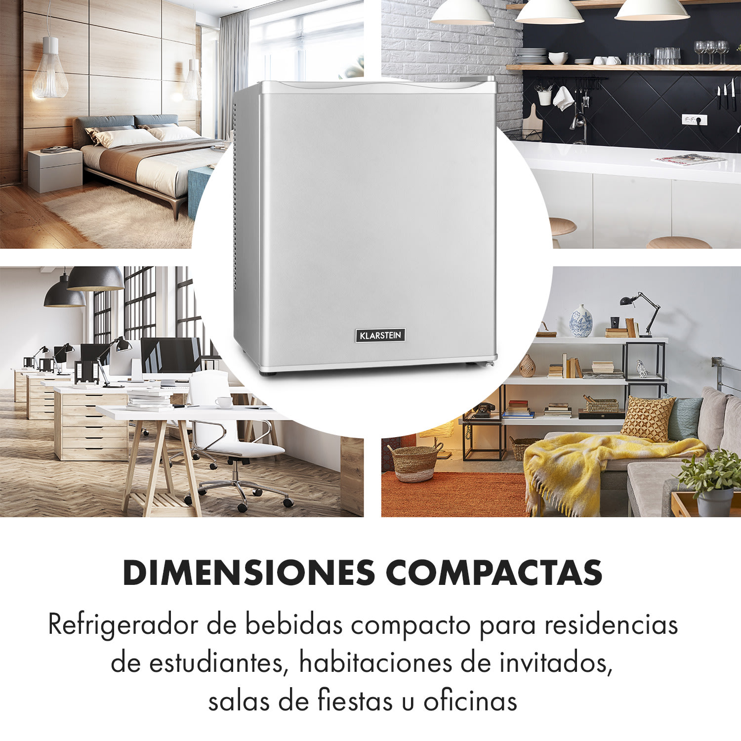 Happy Hour Minibar 5-15 °C clase de eficiencia energética G 25 dB luz LED 30 L | Plata Metálica