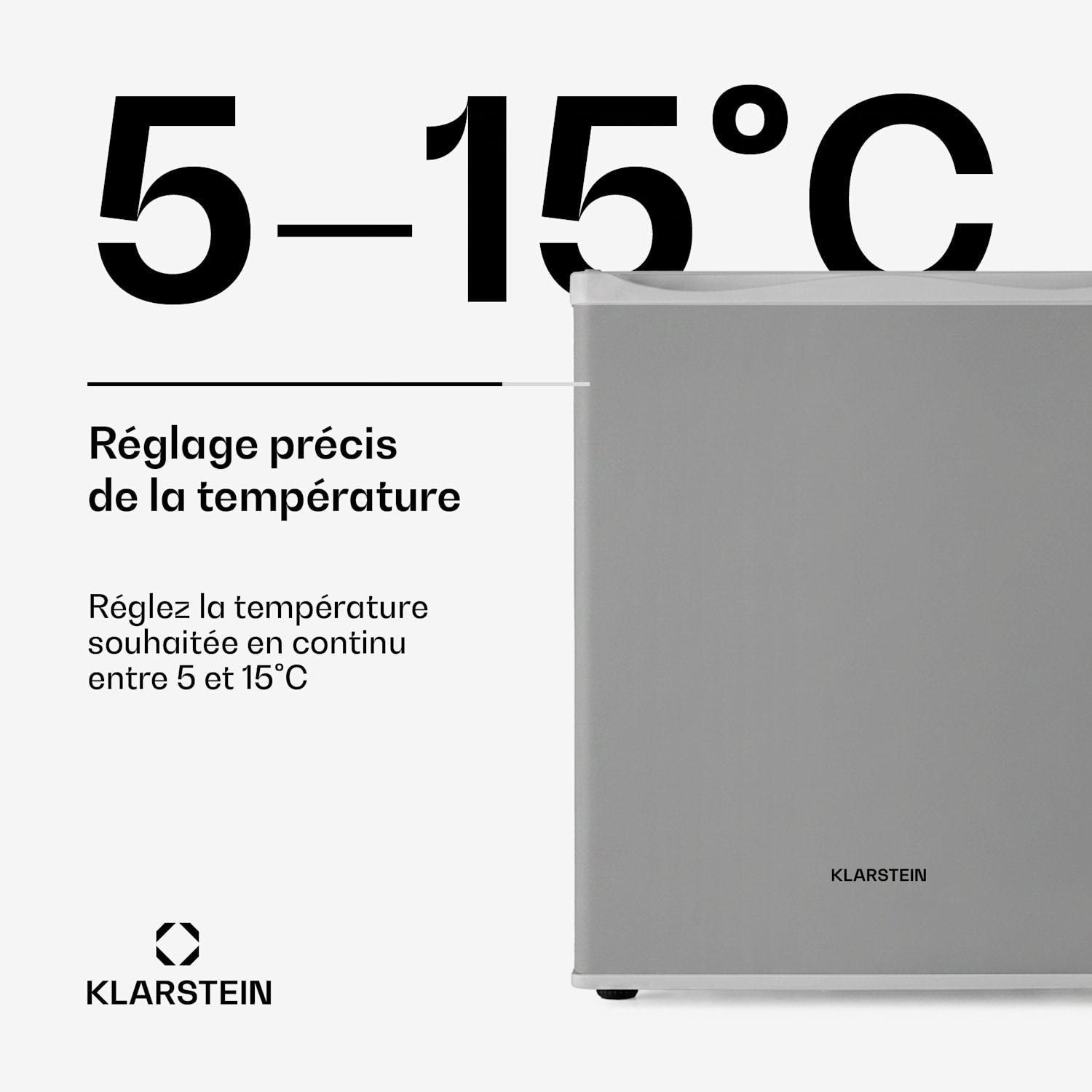 Happy Hour Mini bar 5-15°C CEE G 25 dB Éclairage LED 56 L | F | Argent