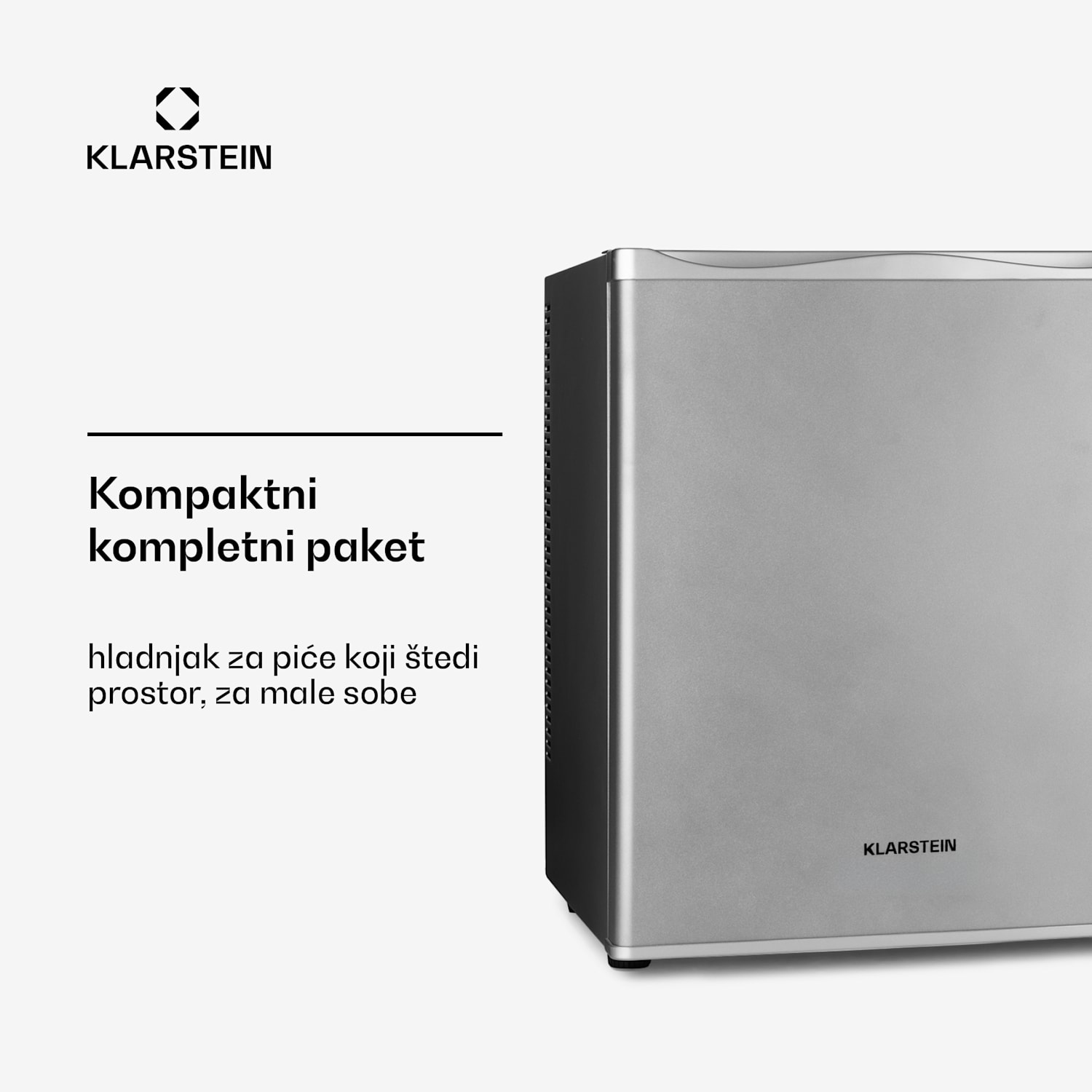 Happy Hour 30, minibar, 30 L, 5 - 15 ° C, energetska klasa G, tihi rad, 25 dB, LED svjetlo, srebrni 56 Ltr | F | Srebro