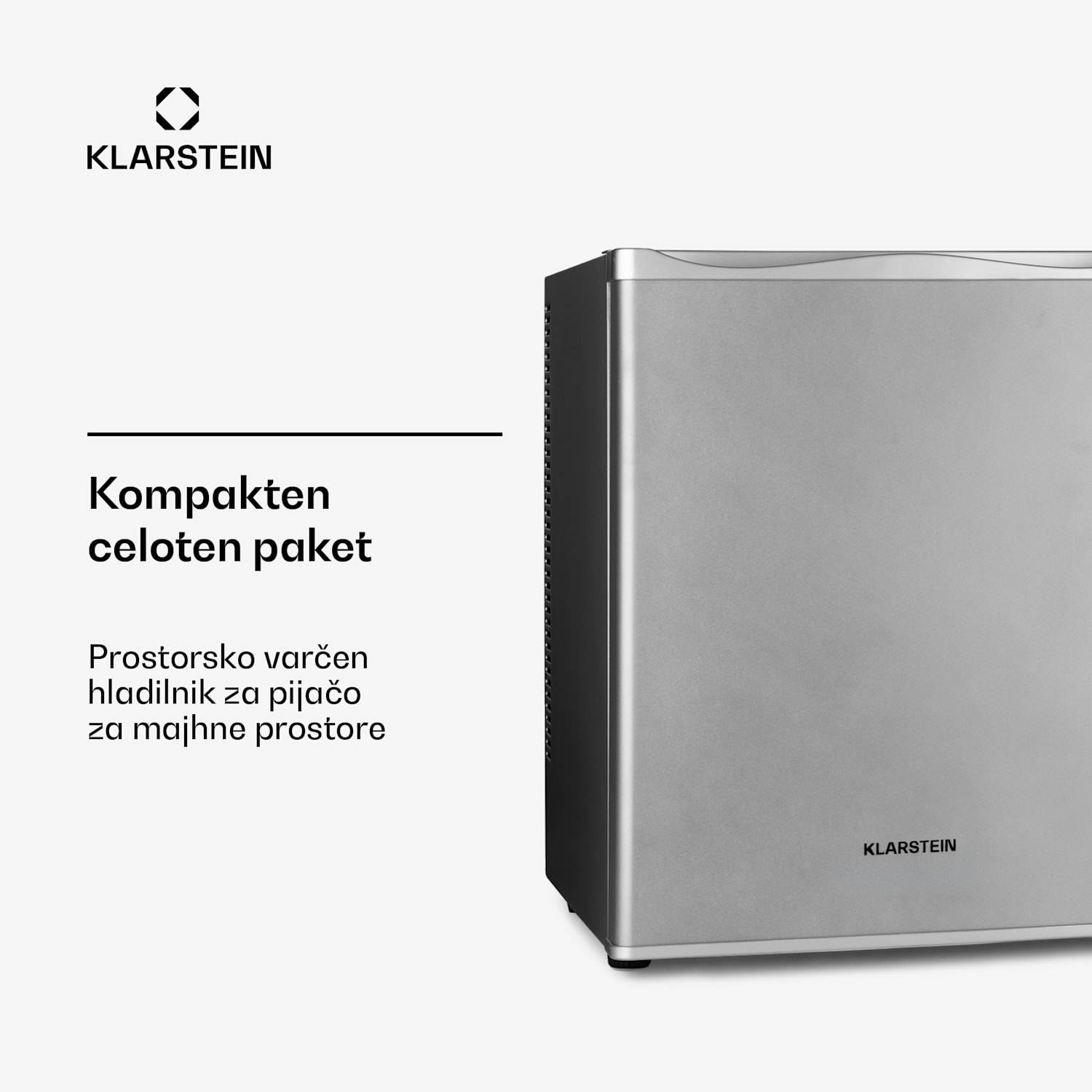 Happy Hour 30, minibar, 30 l, 5-15 °C, energijski razred G, tiho delovanje, 25 dB, LED osvetlitev, srebrna 56 Ltr | F | Srebrna