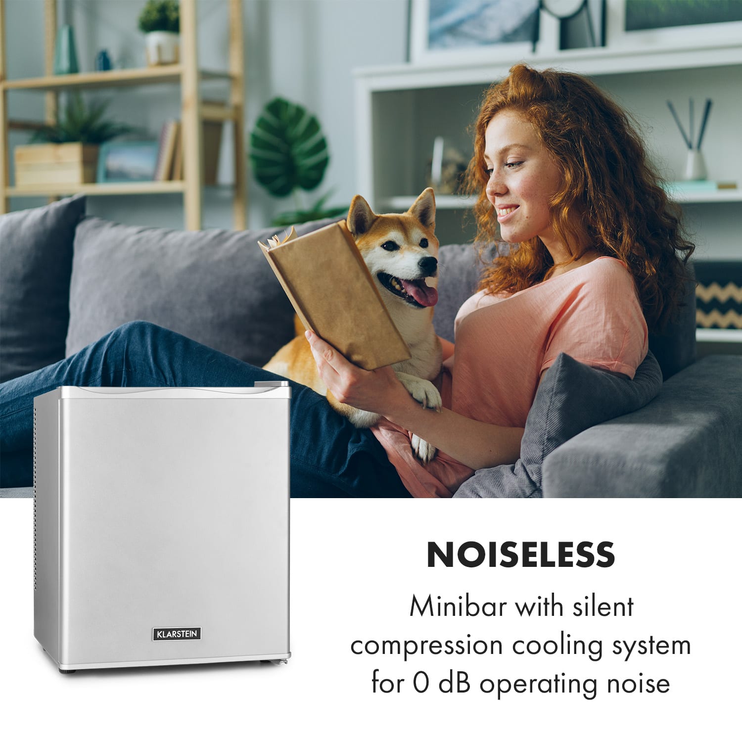 Happy Hour 30, minibar, 30 l, 5-15 °C, energetická třída G, tichý, 25 dB, LED osvětlení, stříbrný 30 litrů | Stříbrná metalíza