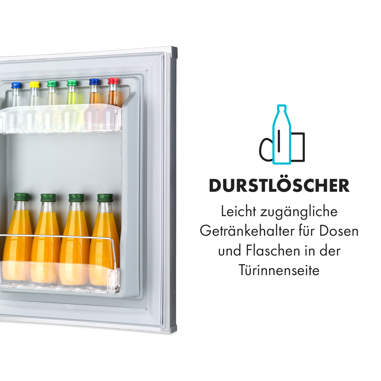 Happy Hour 33 Minibar 33L 5-15°C EEK G 25dB LED-Licht 33 Ltr | Silber-Metallic