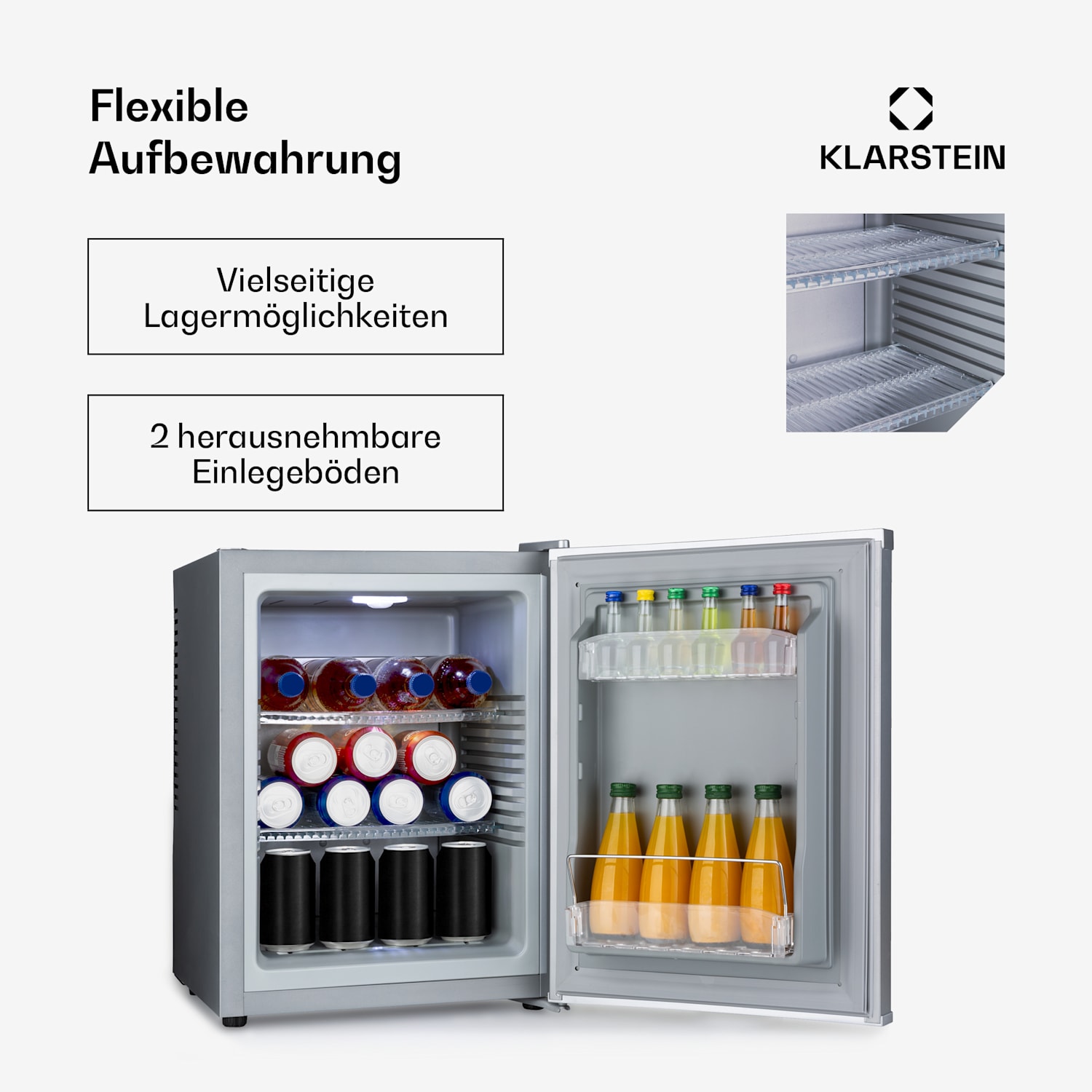 Happy Hour 33 Minibar 33L 5-15°C EEK G 25dB LED-Licht 33 Ltr | F | Silber