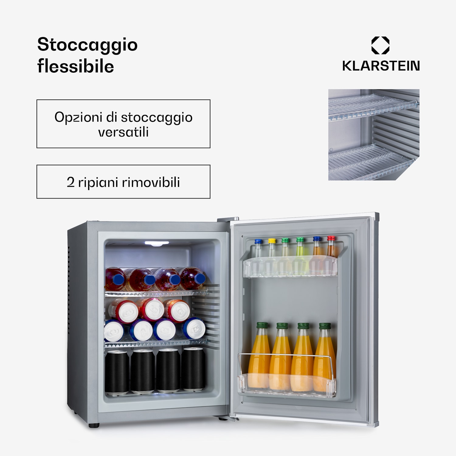Happy Hour 33 Minibar 33l 5 - 15 °C EEK G 25dB luce LED 33 Ltr | F | Argento
