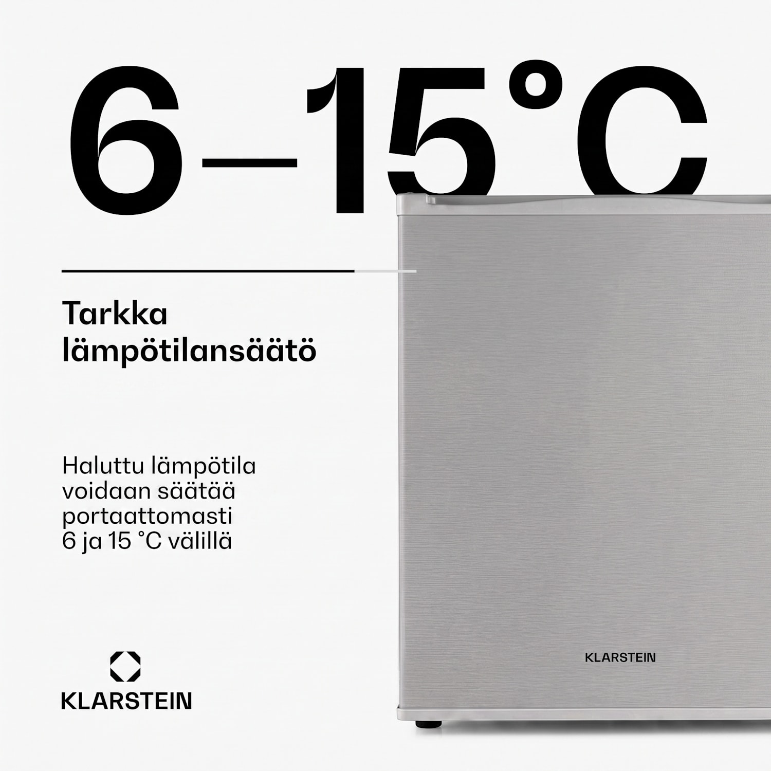 Klarstein Happy Hour minibaari 40 l 5-15 °C 23 dB LED-valo 40 L | G | Hopea