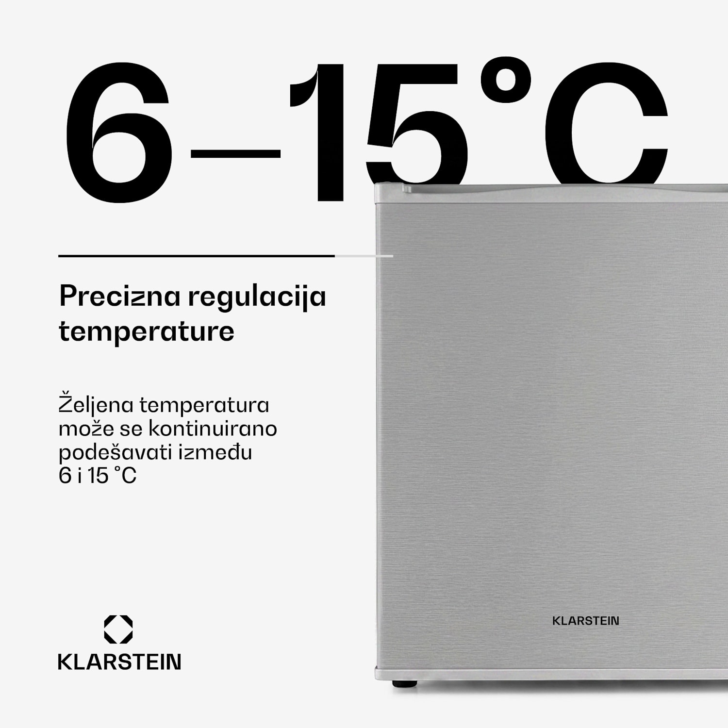 Happy Hour 40, minibar, 40 L, 5 - 15 ° C, tihi rad, 23 dB, LED svjetlo, srebrni 40 Ltr | G | Srebro