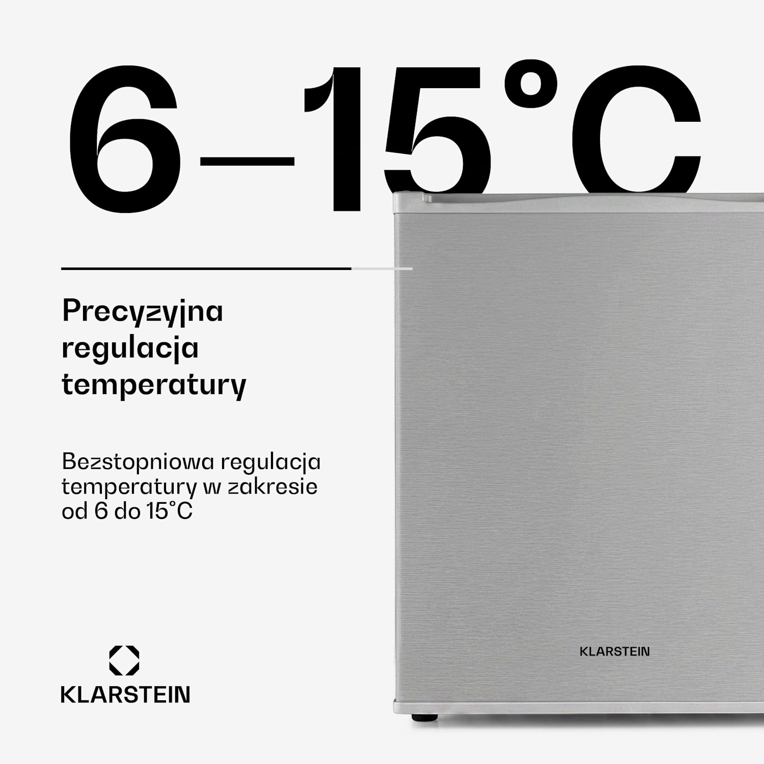 Happy Hour 40, mini lodówka, 40 l, 5-15°C, cicha 23 dB, oświetlenie LED 40 Ltr | G | Srebrny