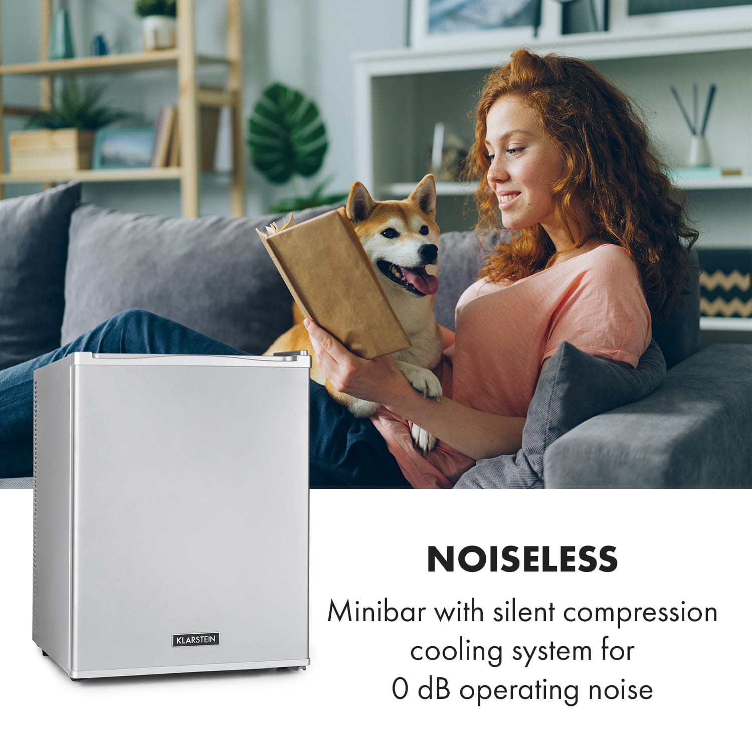 Happy Hour 40, mini hűtőszekrény, 40 liter, 5 -15°C, csendes, 23dB, LED világítás, ezüst 40 Ltr | Ezüst metál