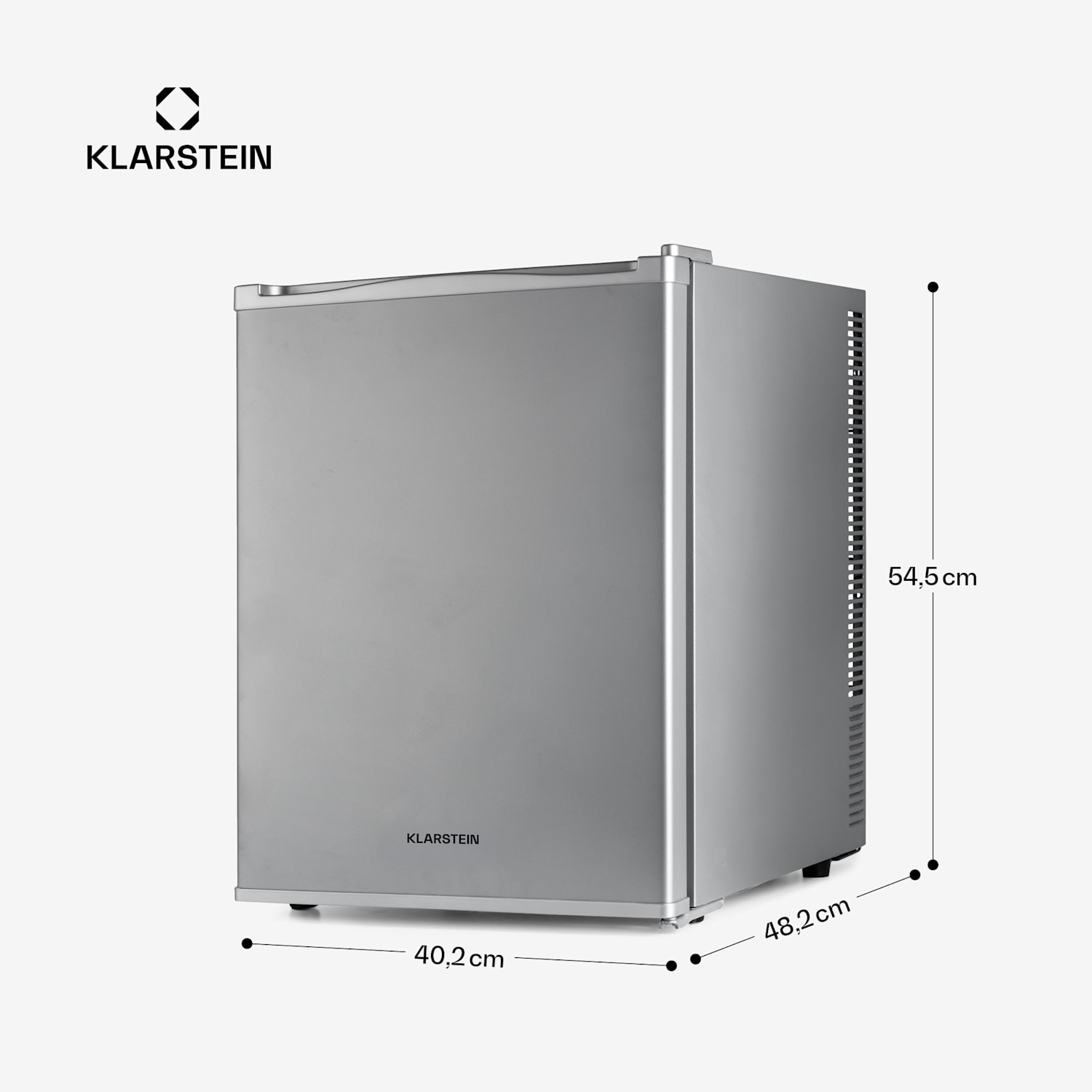 Happy Hour 40, minibar, 40 L, 5 - 15 ° C, tihi rad, 23 dB, LED svjetlo, srebrni 40 Ltr | G | Srebro
