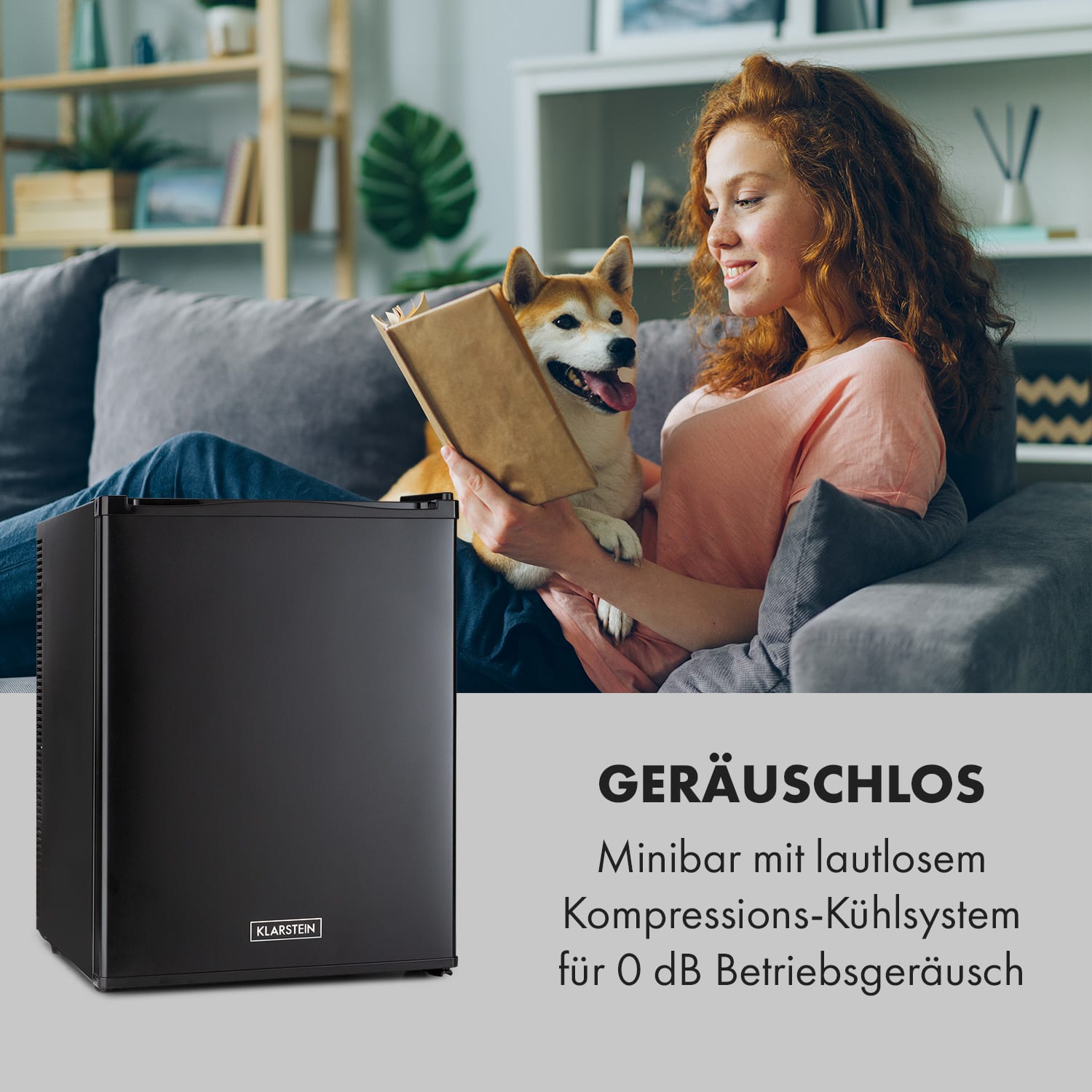 Klarstein Happy Hour Minibar 40L 5-15°C 23 dB LED-Licht 40 Ltr | Schwarz