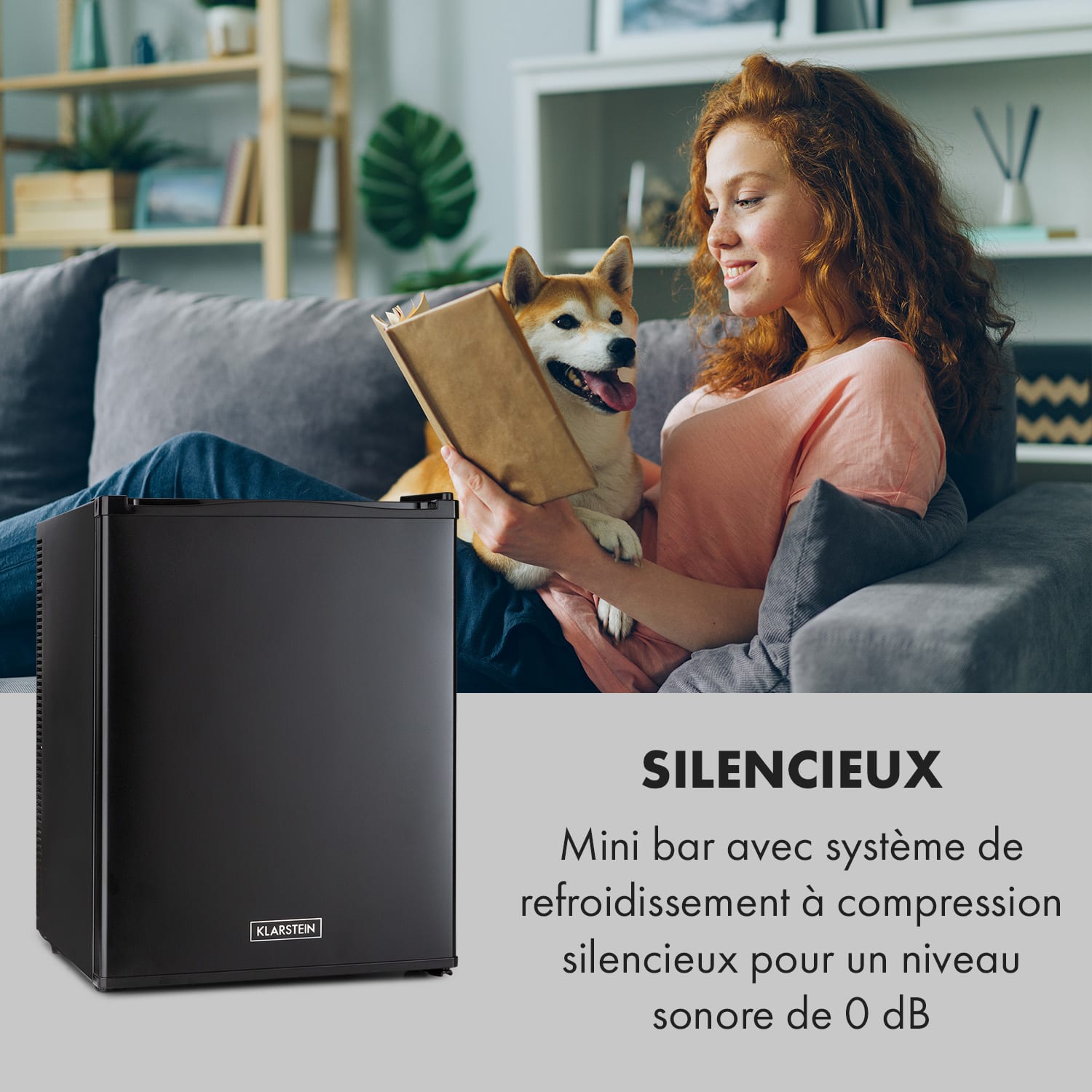 Klarstein Happy Hour minibar 40L 5-15°C 23 dB led-verlichting 40 ltr | Zwart