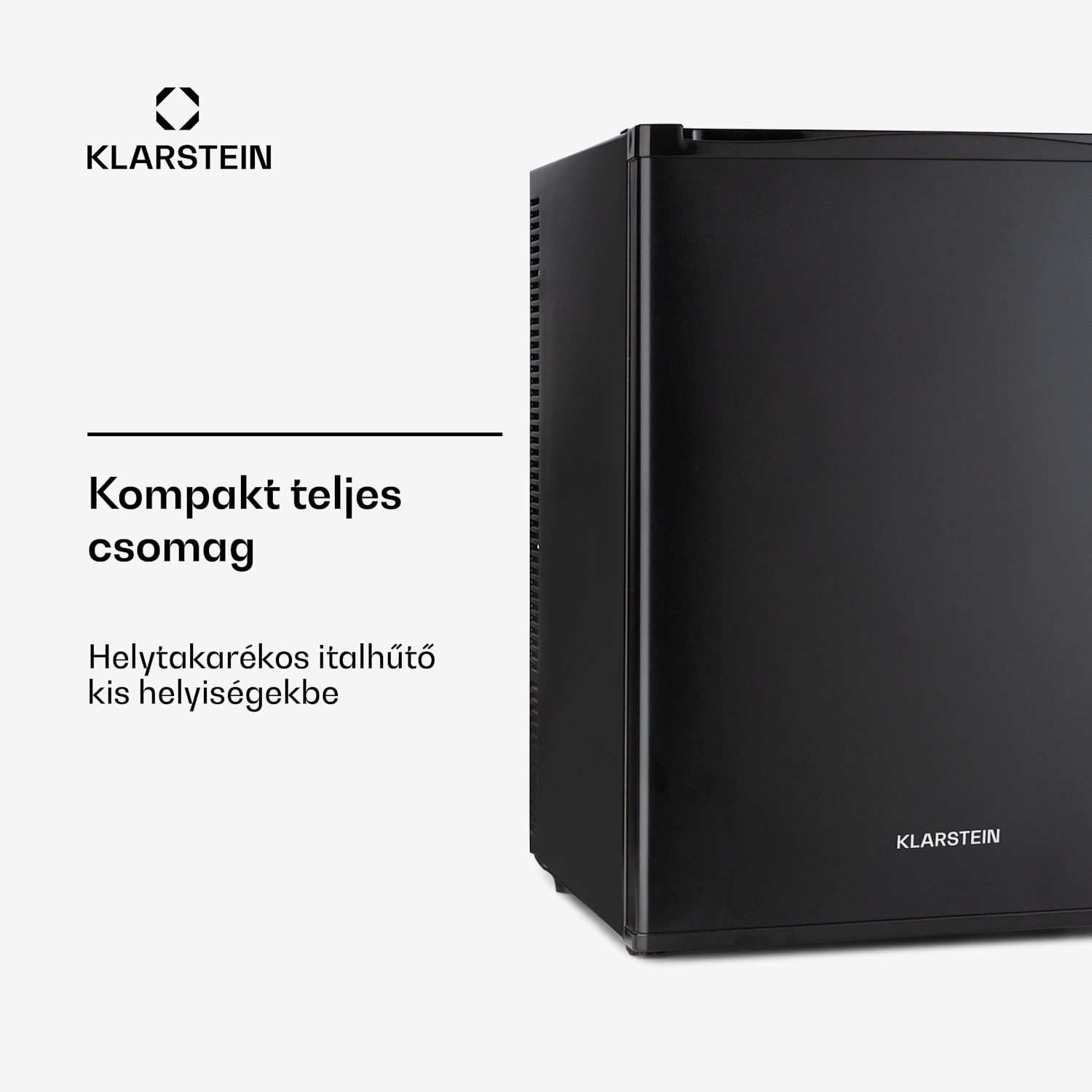 Happy Hour 40, mini hűtőszekrény, 40 liter, 5 -15°C, csendes, 23dB, LED világítás, fekete 40 Ltr | G | Fekete
