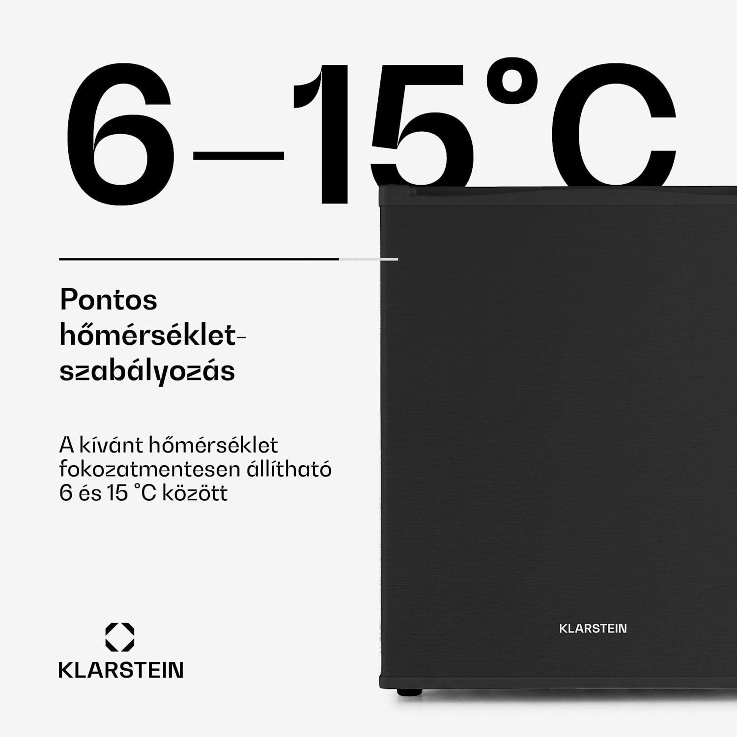 Happy Hour 40, mini hűtőszekrény, 40 liter, 5 -15°C, csendes, 23dB, LED világítás, fekete 40 Ltr | G | Fekete