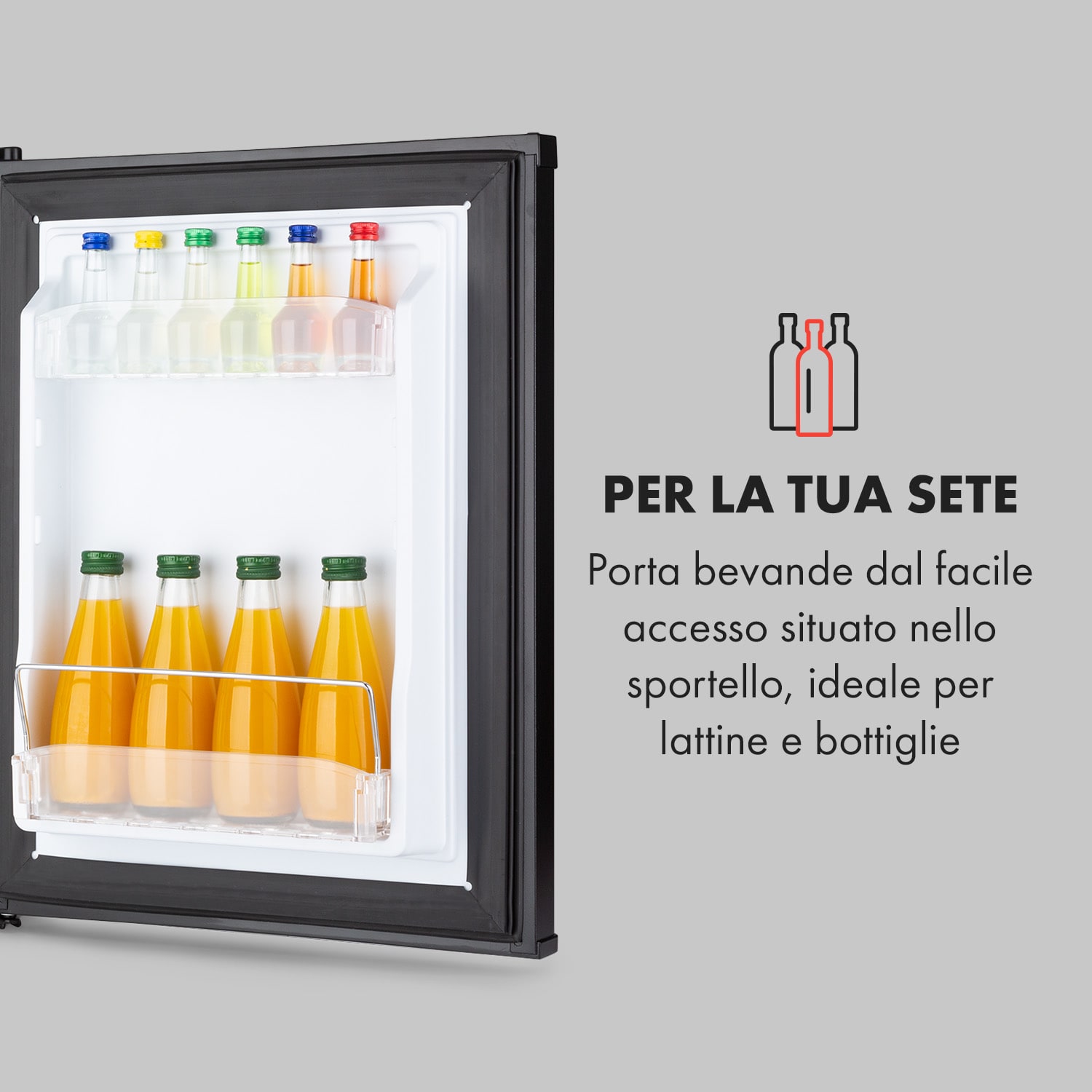 Klarstein Happy Hour - Minibar, 40 l, 5-15°C, 23 dB, luce LED 40 Ltr | Nero