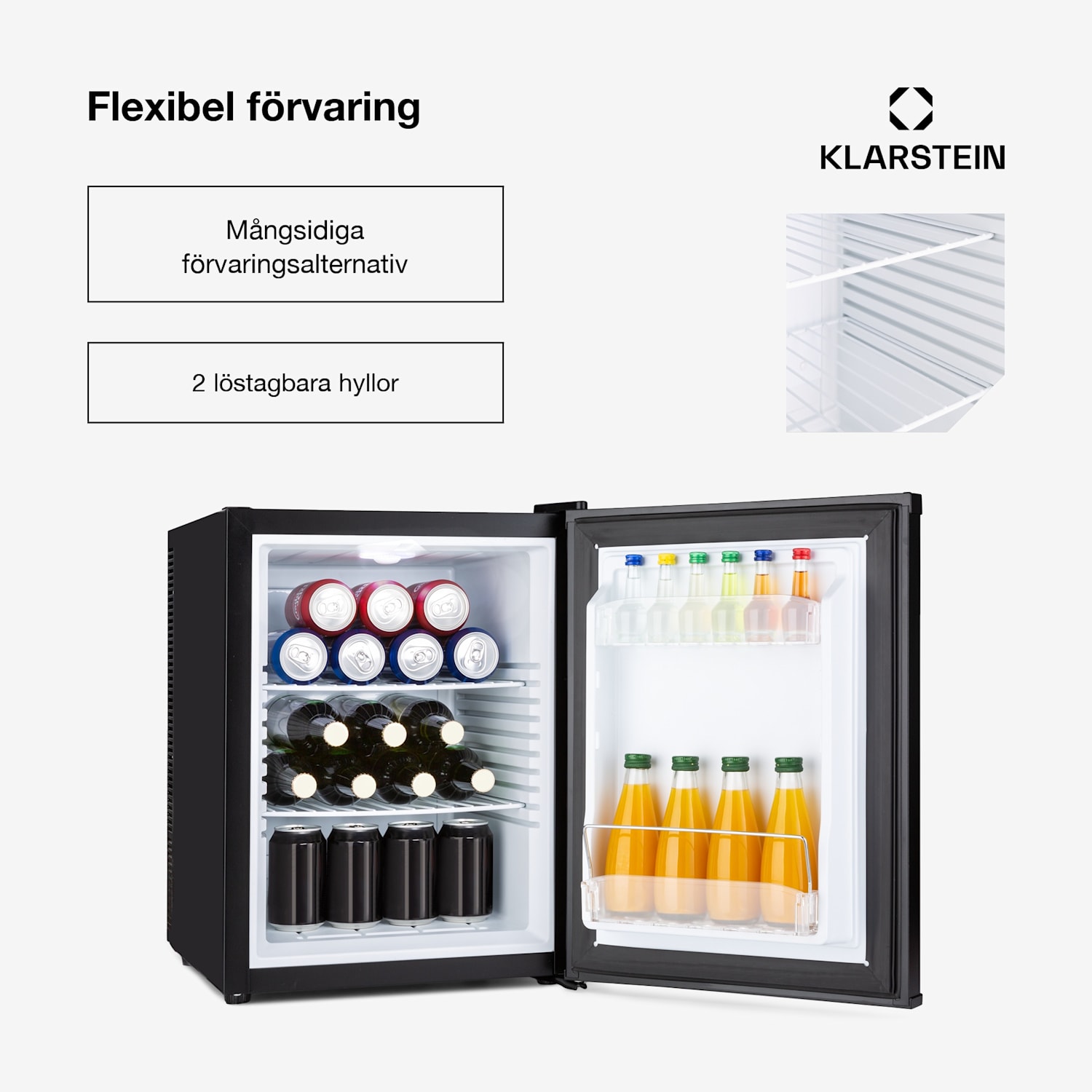 Klarsteins minibar Happy Hour 40 l 5-15 °C 23 dB LED-lampa 
