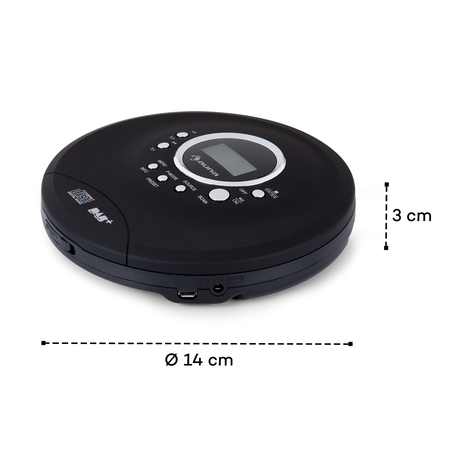 CDC 200 DAB+ Discman DAB + / FM batterie CD MP3 écran LCD Noir