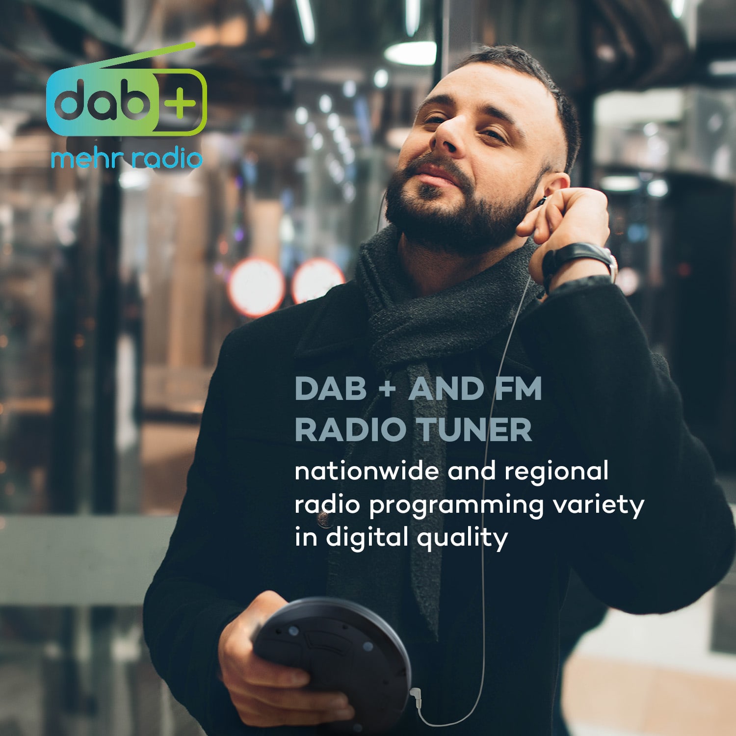 CDC 200 DAB+, discman, DAB+/FM, MP3 CD, akkumulátor, LC kijelző 