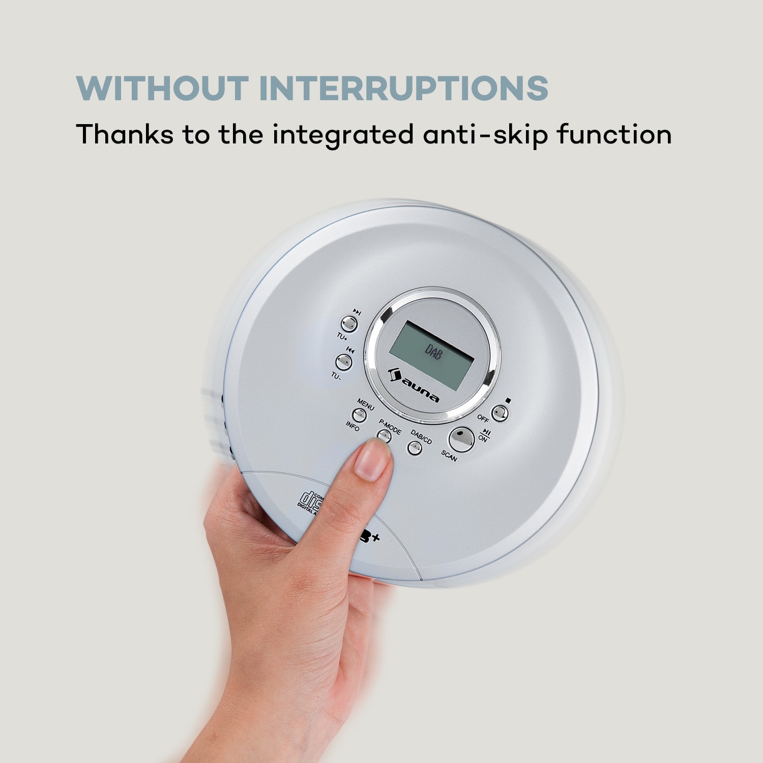 CDC 200 DAB+, discman, DAB+/FM, MP3 CD, akkumulátor, LC kijelző 