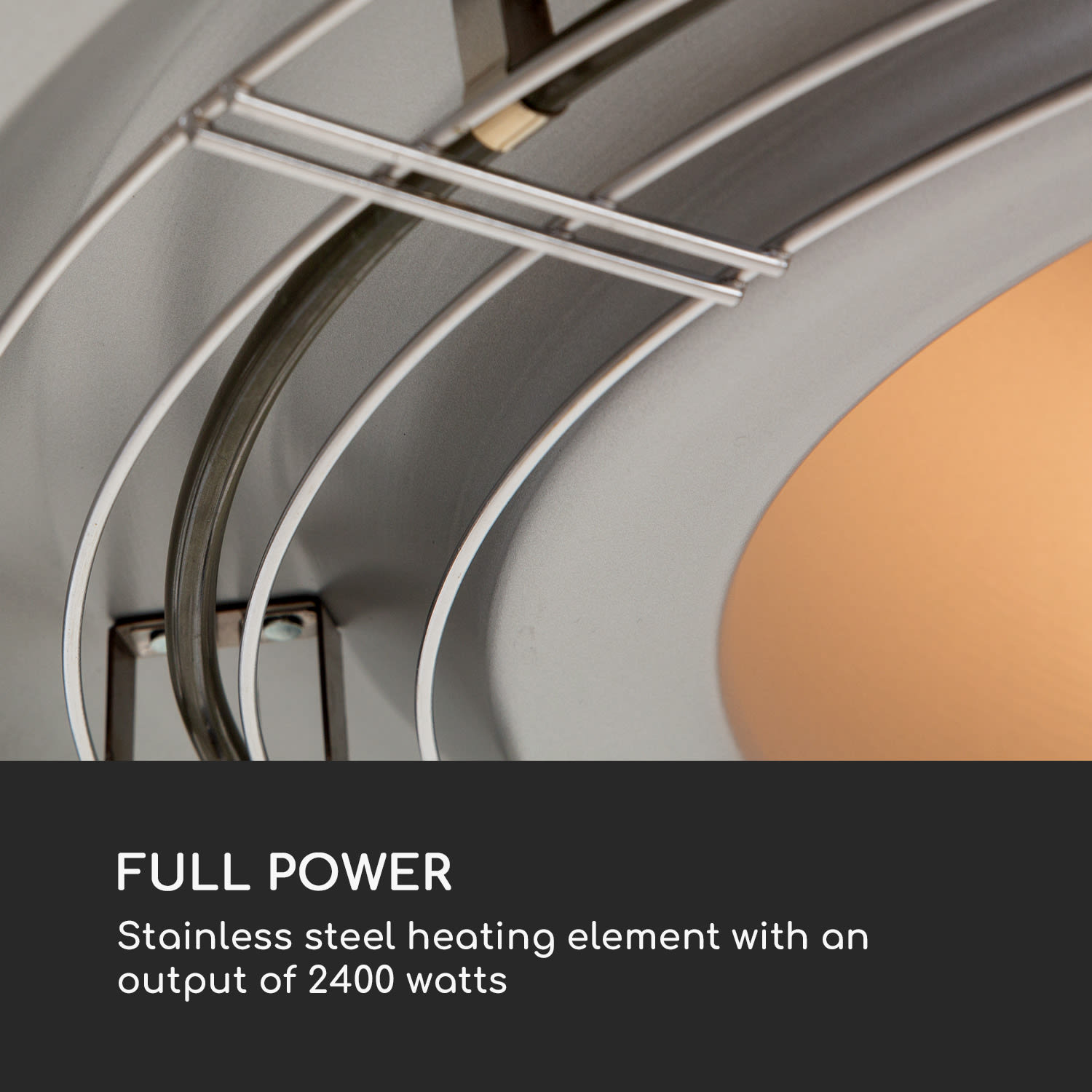 Heat Meister, terasový ohrievač, 2400 W, LED, diaľkový ovládač, čierny