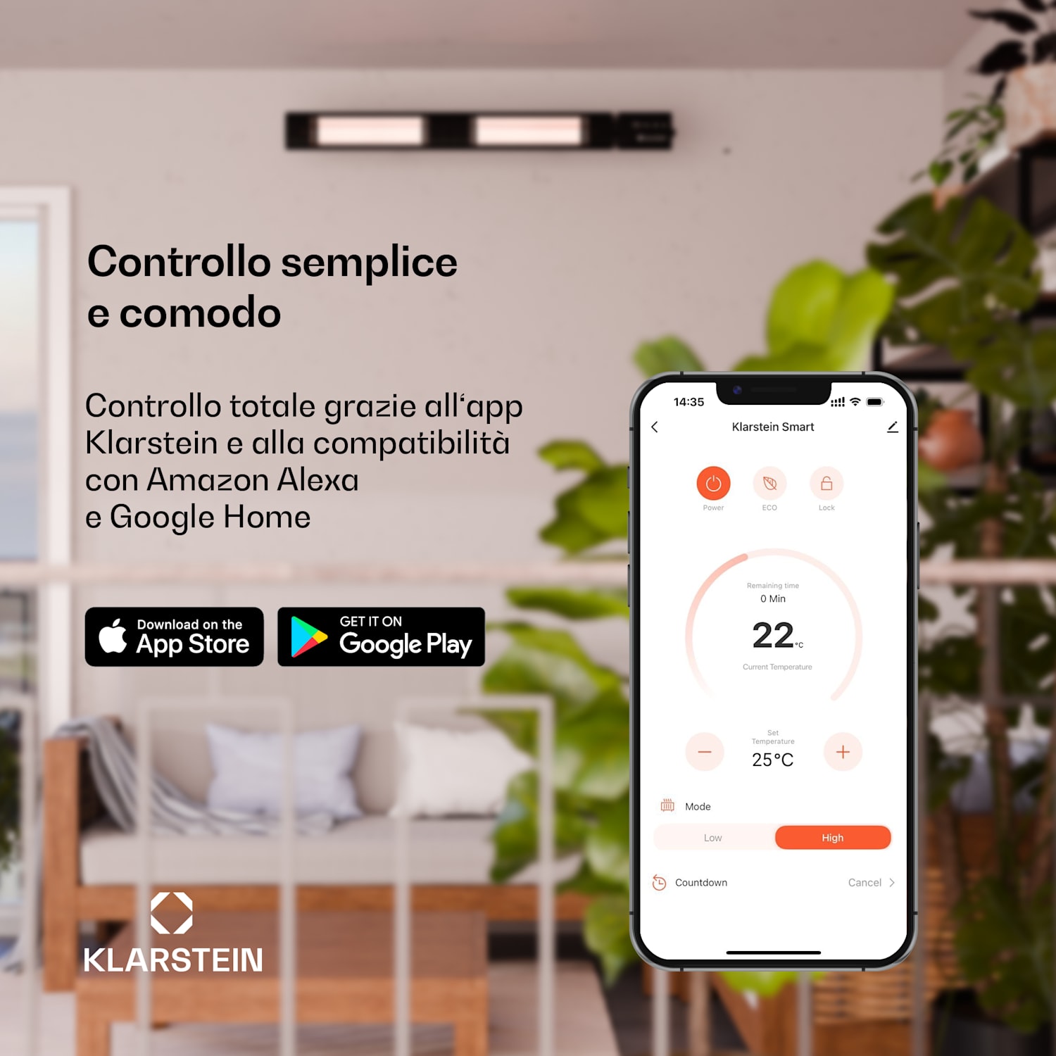 Cosmic Beam Smart 30 riscaldatore radiante a infrarossi 3000W gestione da app telecomando 