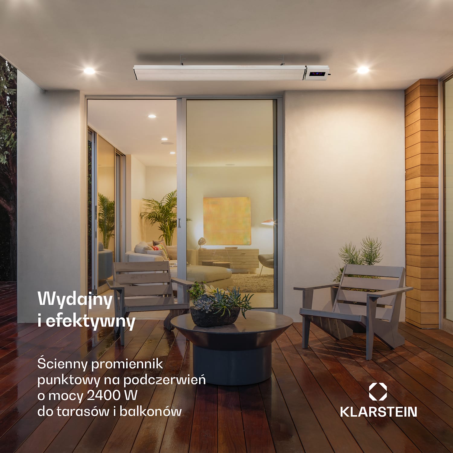 Cosmic Beam Smart 24, promiennik podczerwieni tarasowy, grzejnik, ścienny/sufitowy, 2400 W, aplikacja 2400 W | Tak | Biały