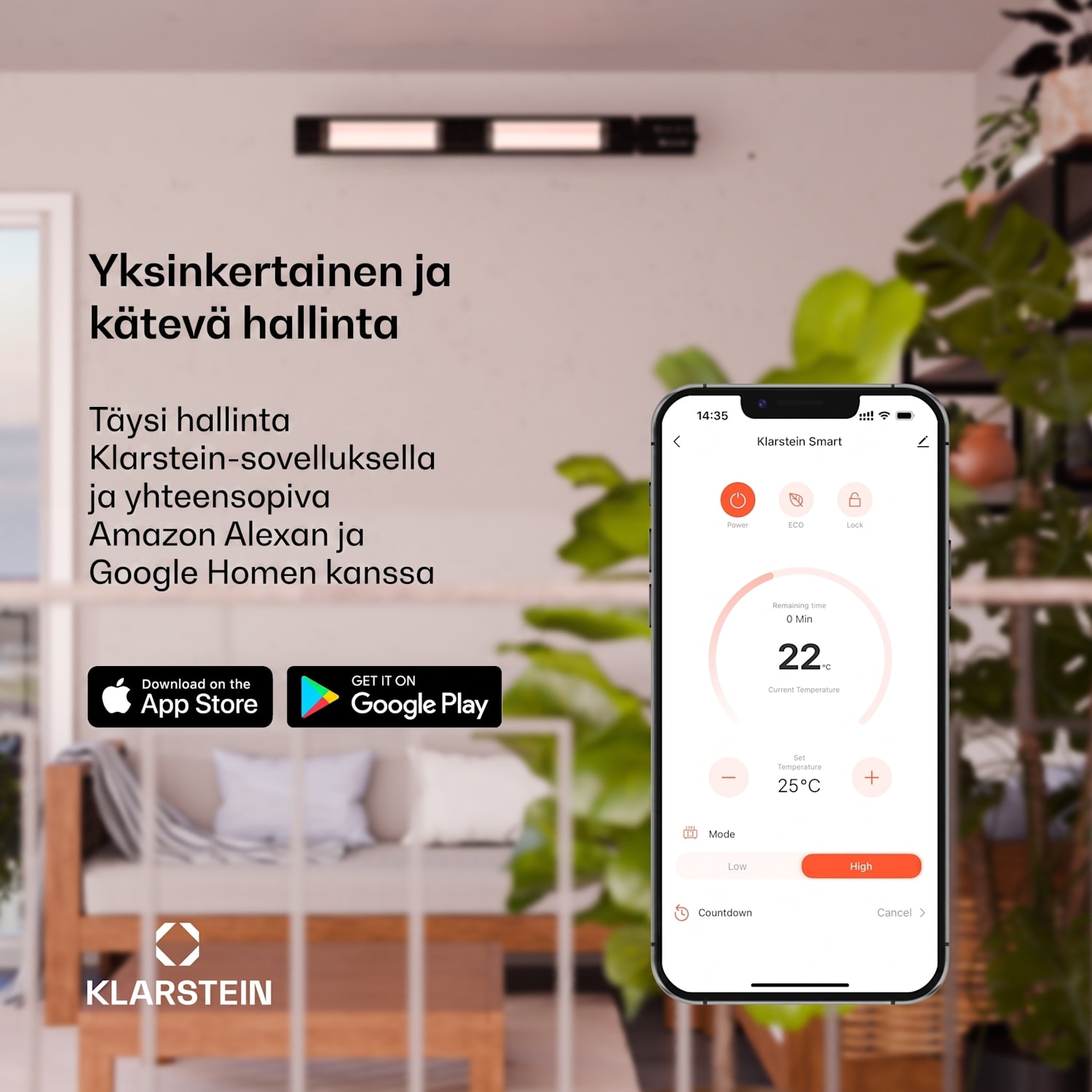 Cosmic Beam Smart 24 infrapunalämmitin 2400 W sovellusohjaus kaukosäädin 2400 W | Kyllä | Musta