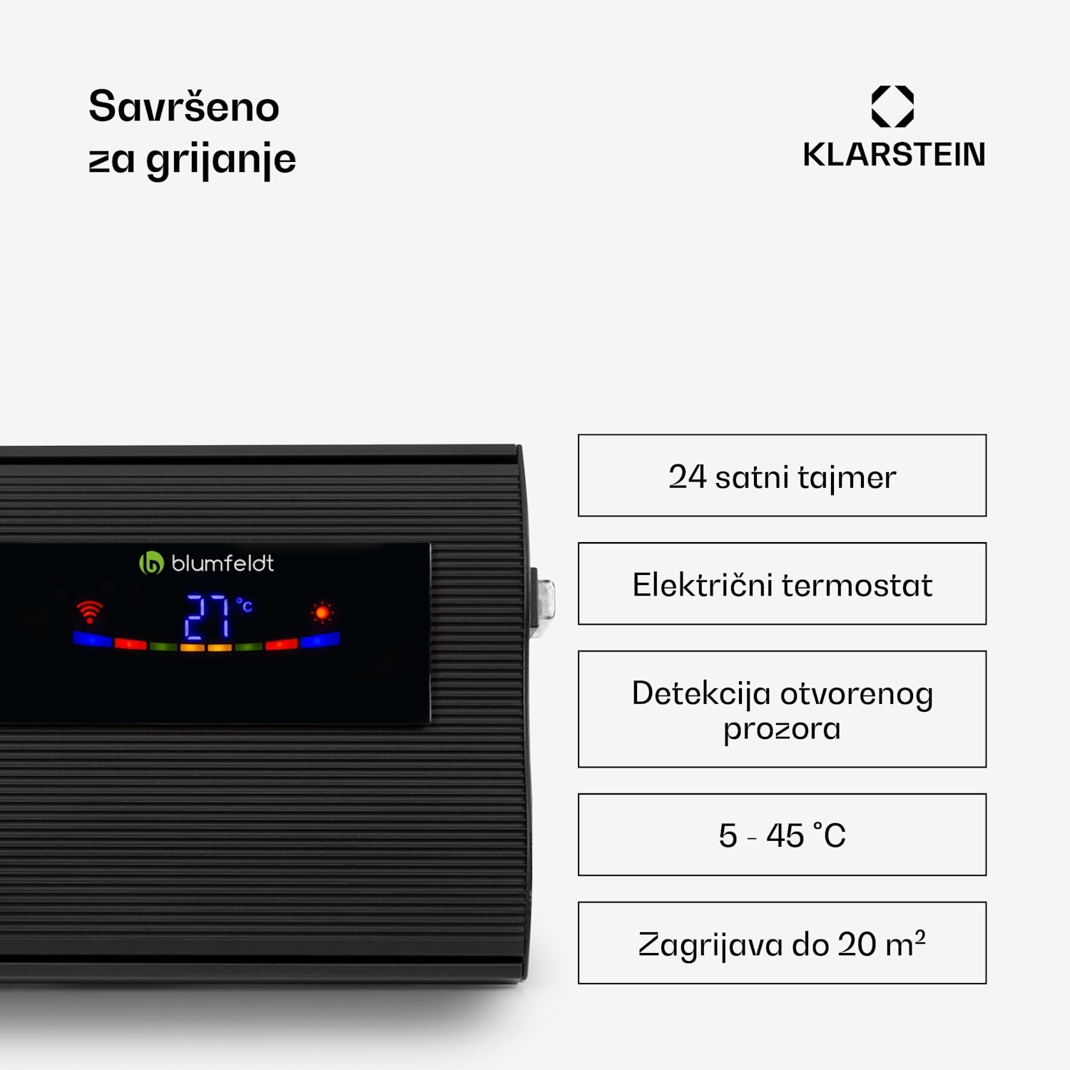 Cosmic Beam Smart 24, infracrveni grijač, 2400 W, kontrola aplikacija, crna 2400 W | Da | Crna