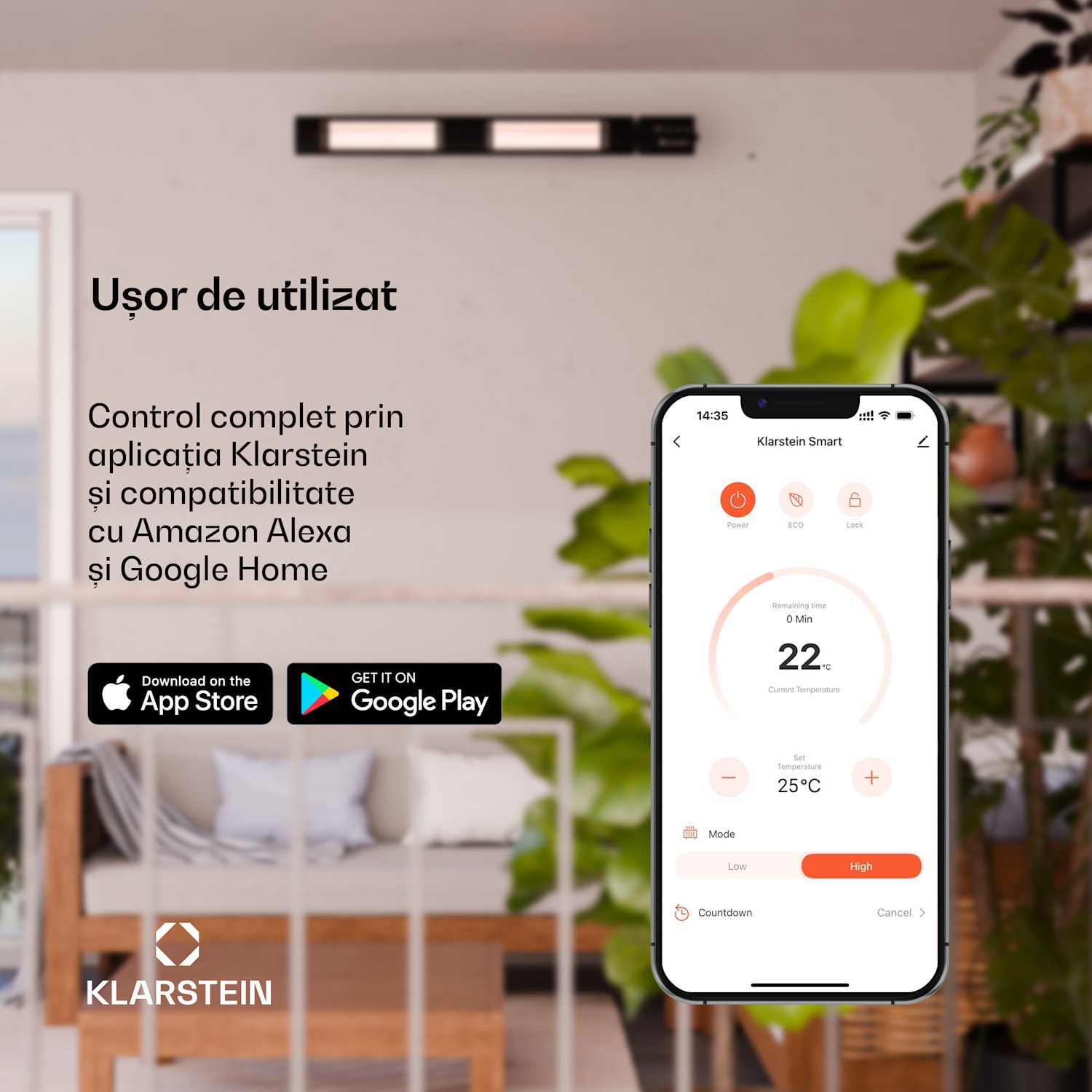 Cosmic Beam Smart 24, încălzitor cu infraroșu, 2400 W, WiFi, control prin aplicație, negru 2400 W | Da | Negru