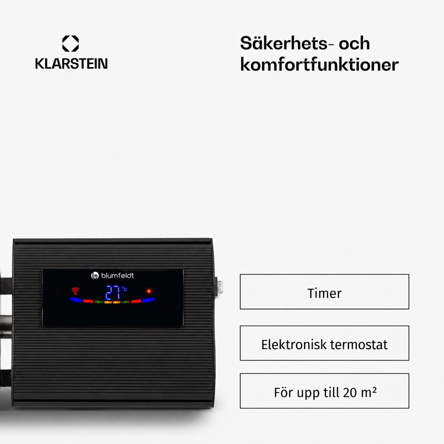 Cosmic Beam Smart 24 IR-värmare 2 400 W appstyrning fjärrkontroll 2400 W | Ja | Svart