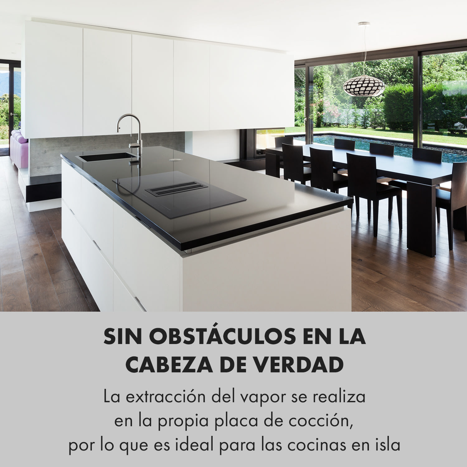 Cocina de inducción Full House 2.0 Down Air System + Campana extractora 271 m³/h A+ 