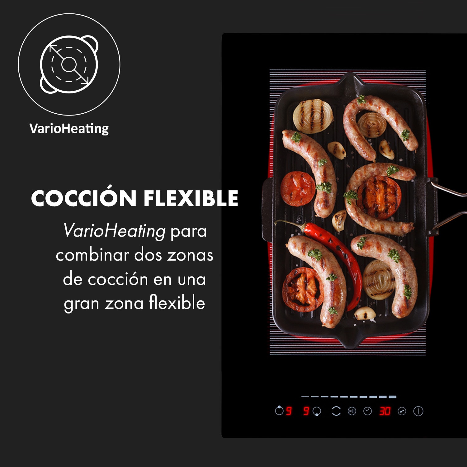 Cocina de inducción Full House 2.0 Down Air System + Campana extractora 271 m³/h A+ 